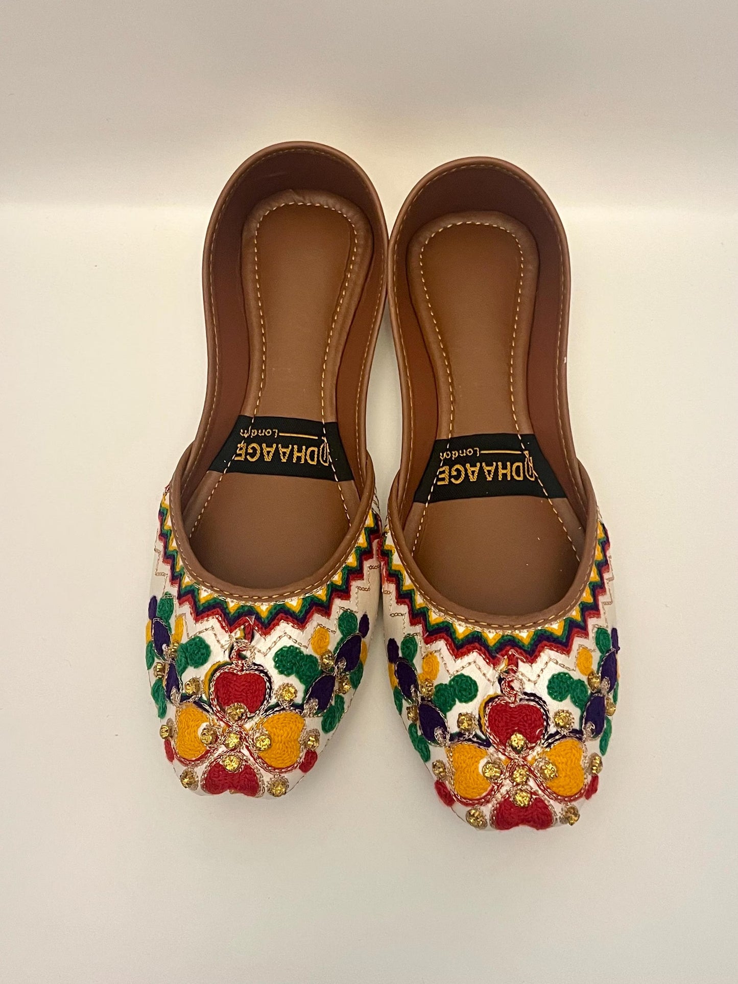 187-Handmade Women’s Multicolour Khussa – Traditional Jutti – Available size: UK 4,5