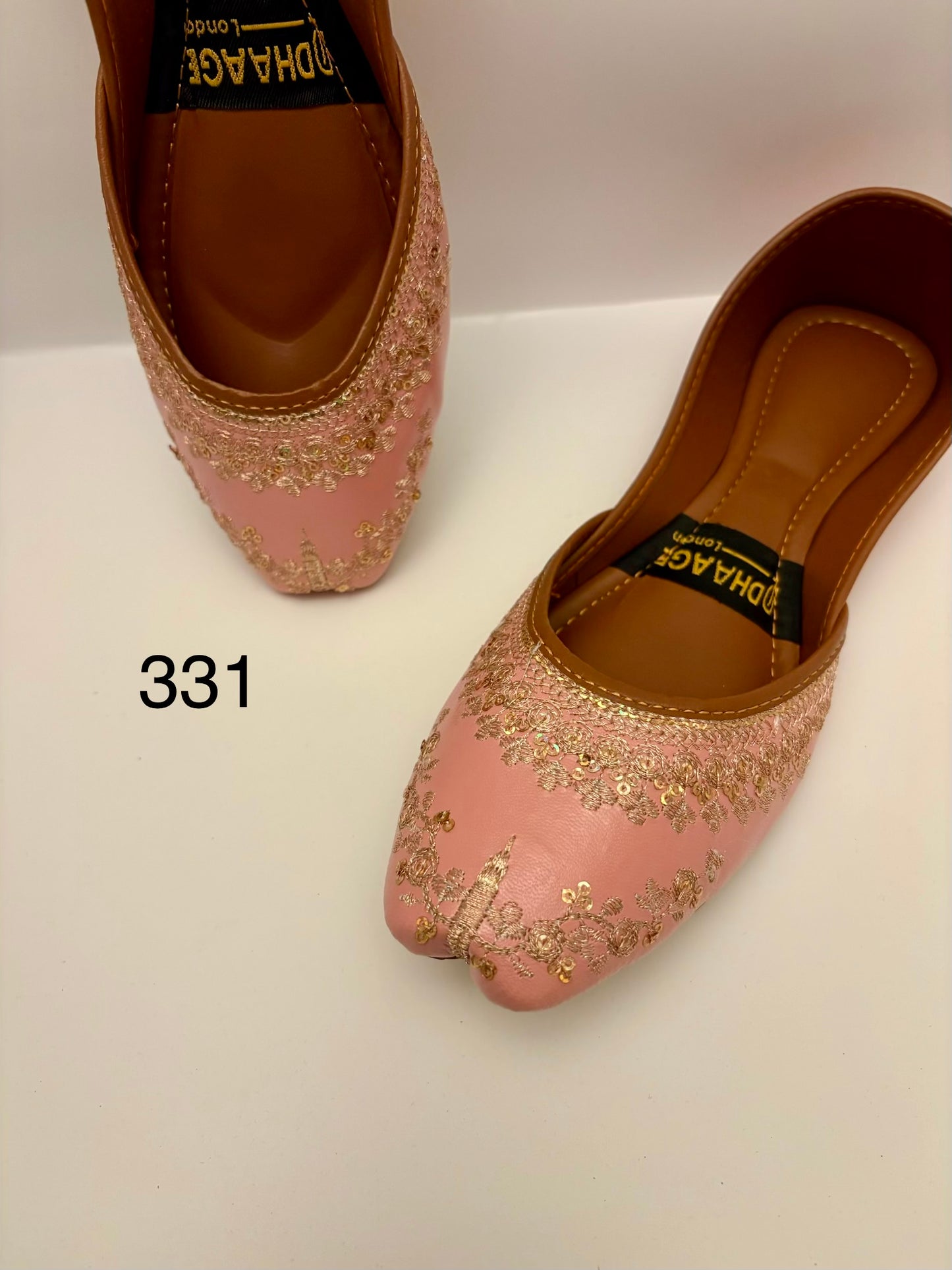 331-Handmade Women’s Pink Khussa – Traditional Jutti – Available size: UK 4,5,6,7,8