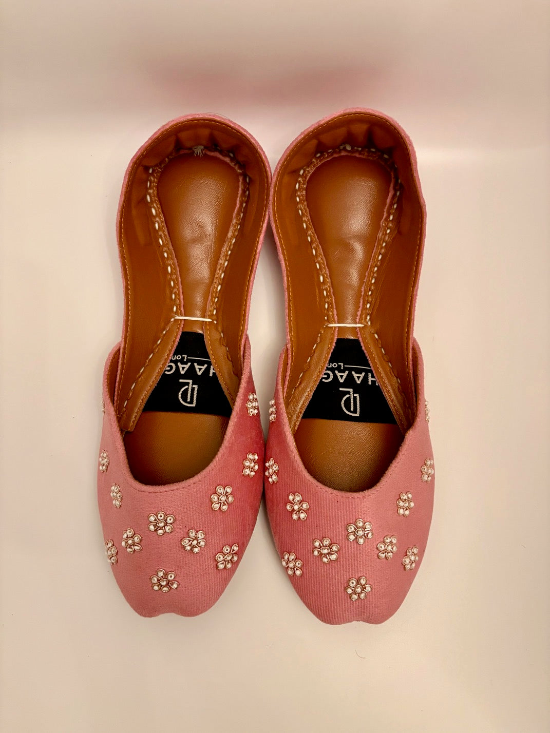 276-Handmade Leather Khussa/Jutti Pink – Available sizes: UK 5,6,7,8