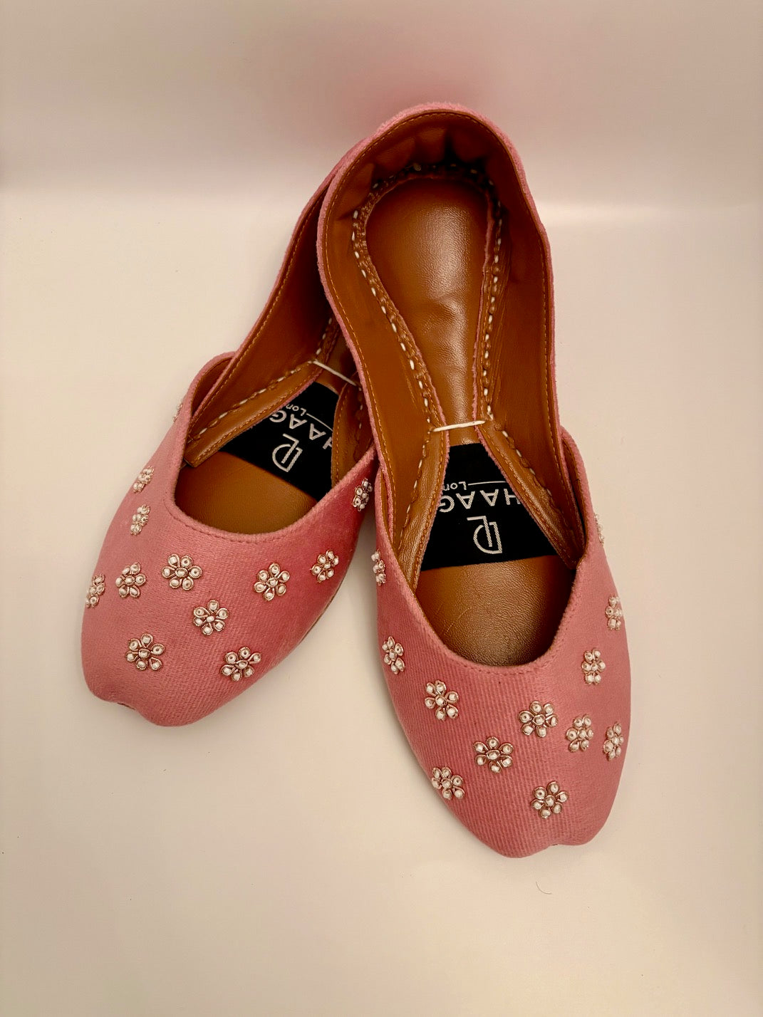 276-Handmade Leather Khussa/Jutti Pink – Available sizes: UK 5,6,7,8