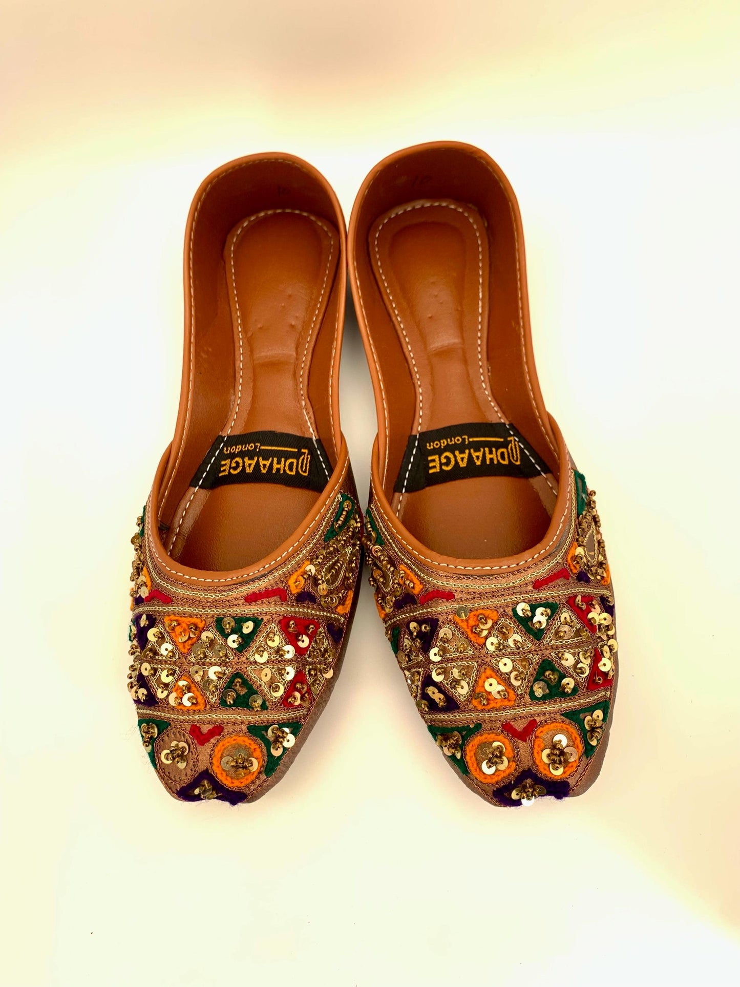 84-Handmade Women’s brown shade Khussa – Traditional Jutti – Available size: UK 4