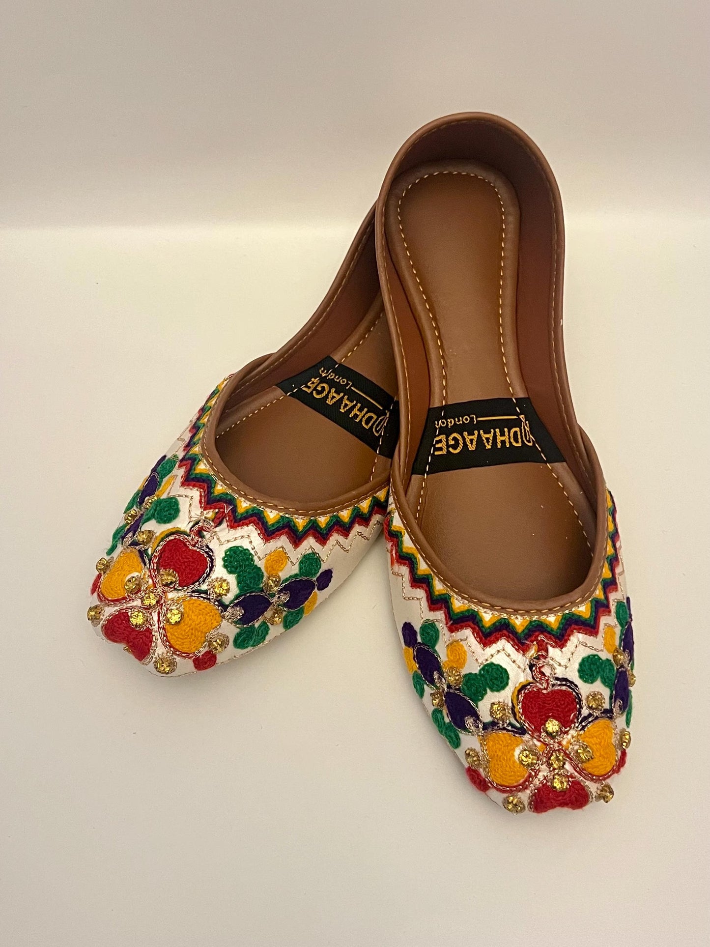 187-Handmade Women’s Multicolour Khussa – Traditional Jutti – Available size: UK 4,5