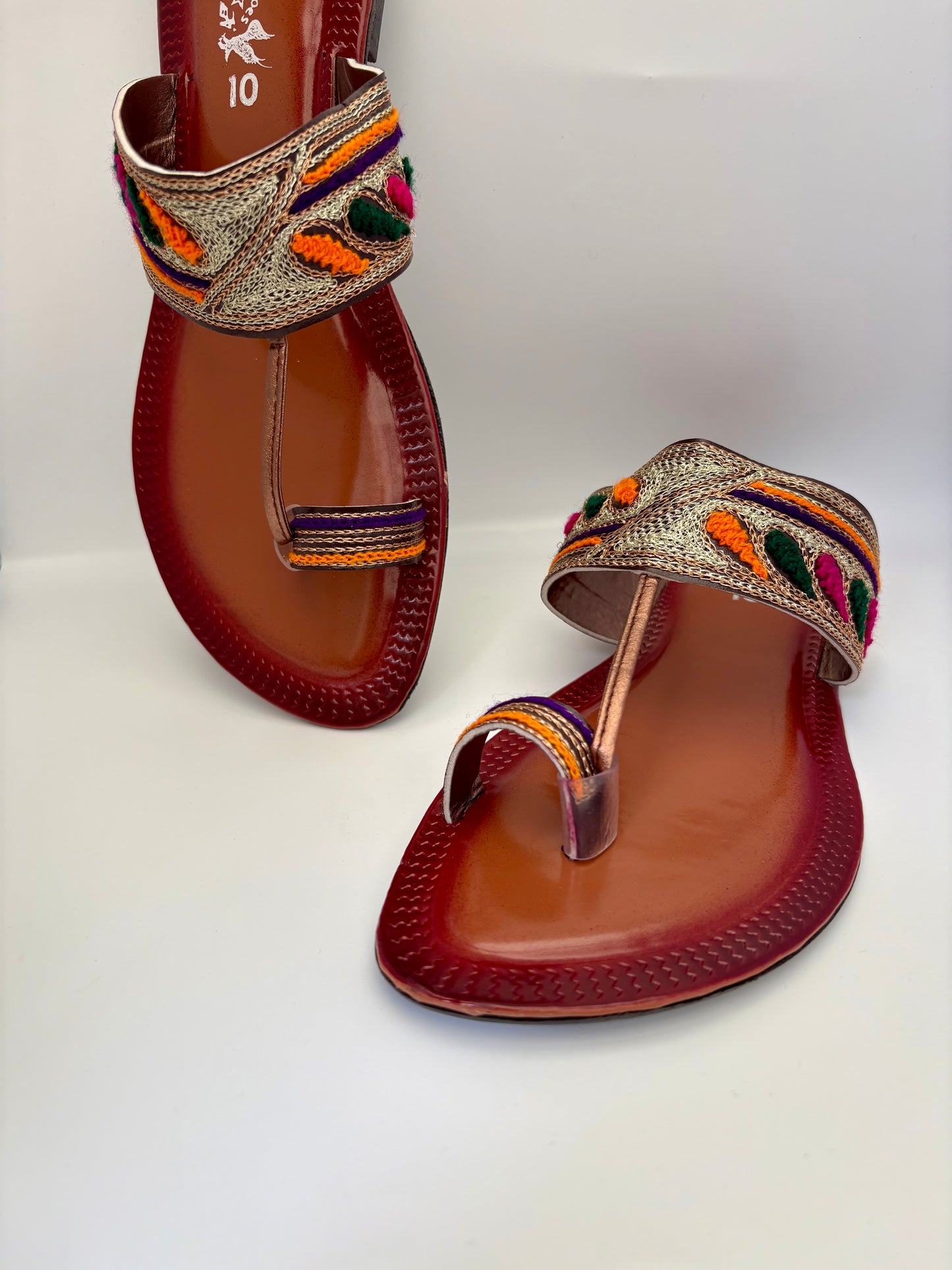 323/Women’s Handmade Kolhapuri Chappal – Traditional Leather Flat Sandals-Available Sizes: UK 3,4,5,6,7,8