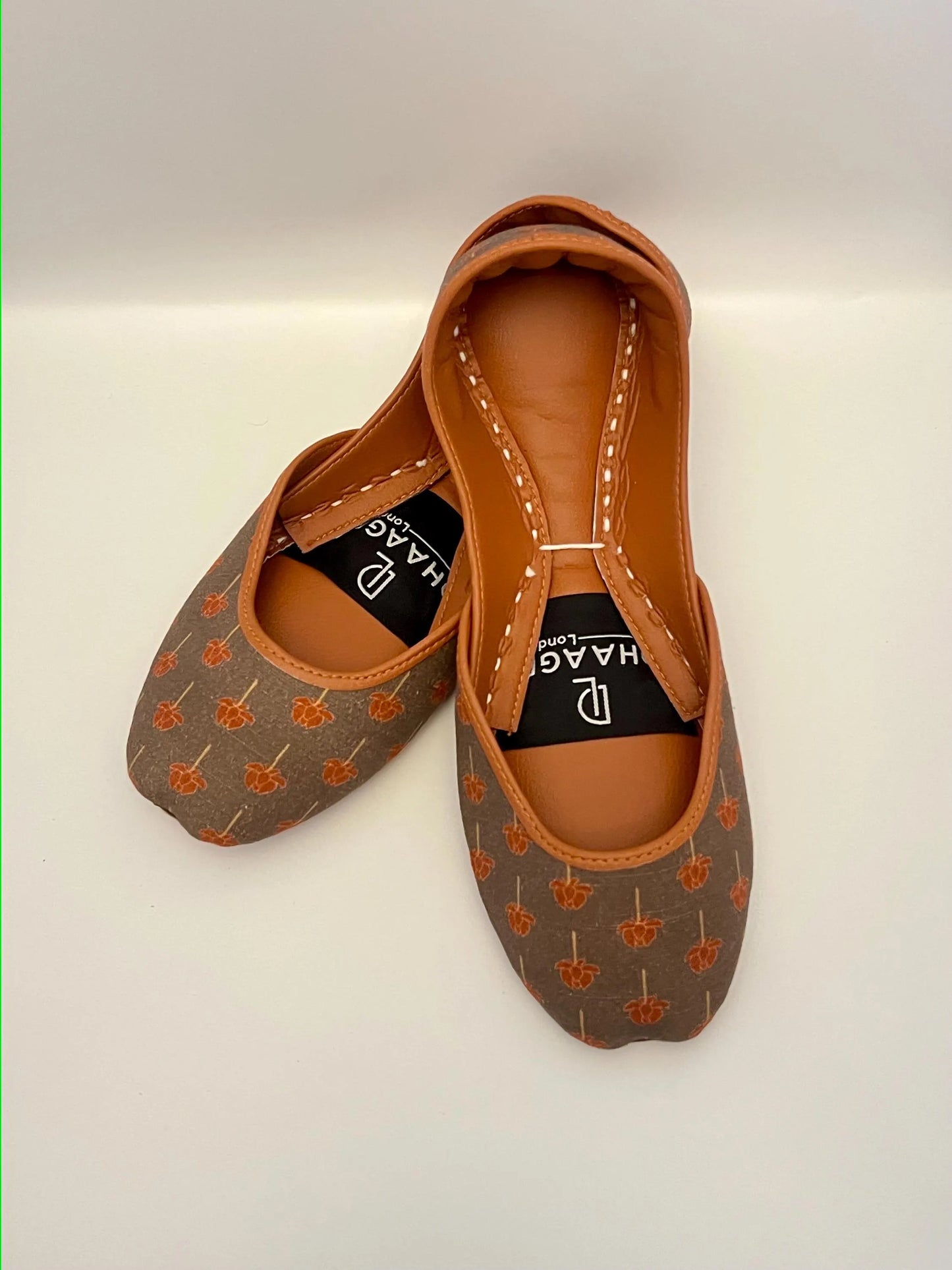 257-Handmade Leather Khussa/Jutti  (Brownish Grey Colour) – Available sizes: UK 5,6,7,8