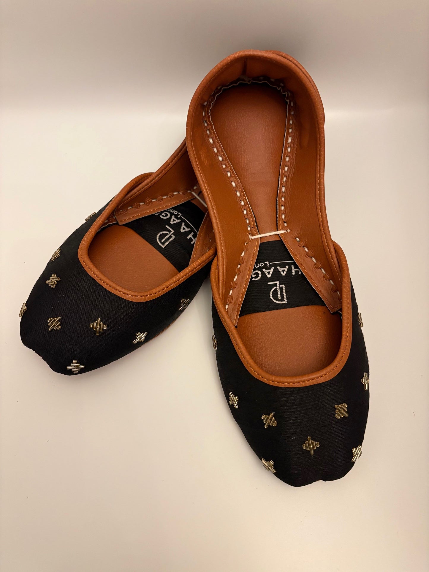 277-Handmade Leather Khussa/Jutti Black – Available sizes: UK 6