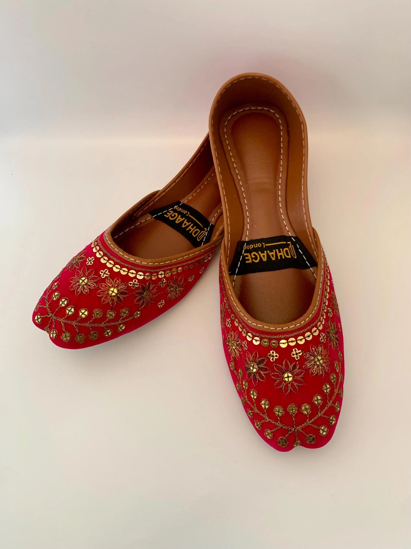 147-Handmade Women’s HOT PINK Khussa – Traditional Jutti – Available size: UK 4,5,6,7