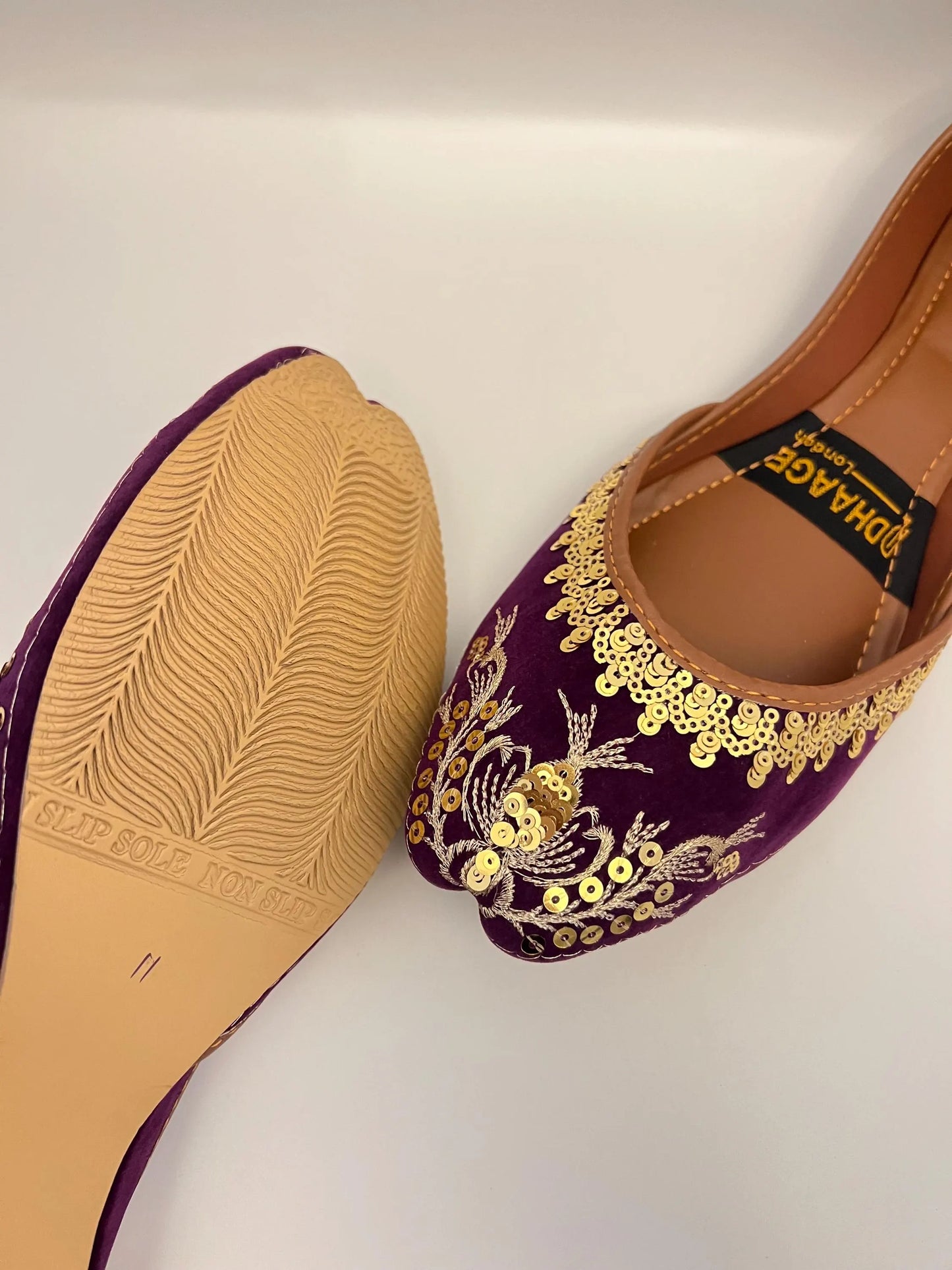 178-Handmade Women’s Purple Khussa – Traditional Jutti – Available size: UK 4,5,7,8