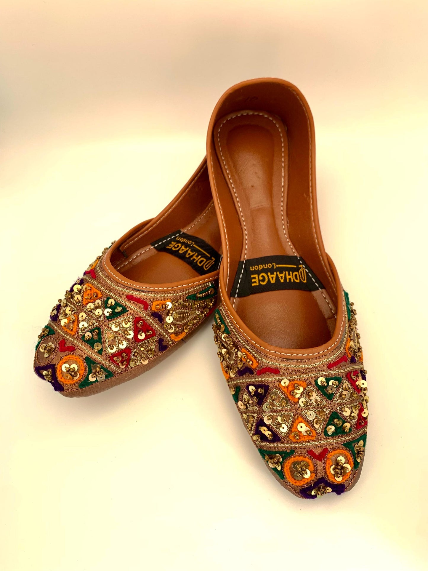 84-Handmade Women’s brown shade Khussa – Traditional Jutti – Available size: UK 4