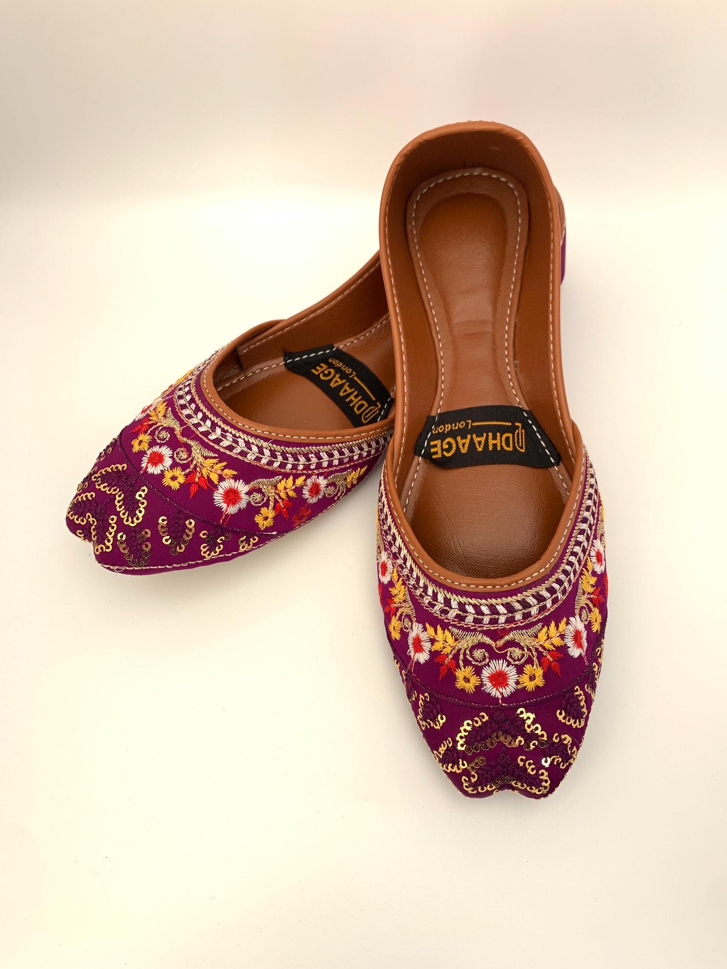 81-Handmade Women’s Purple Khussa – Traditional Jutti – Available size: UK 5,6,7