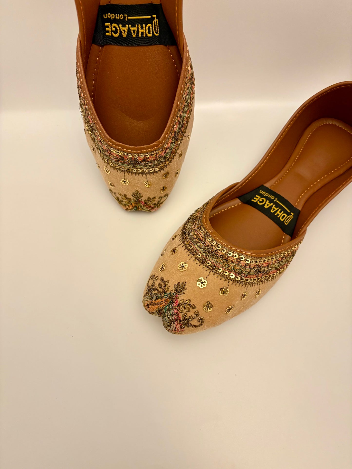 284-Handmade Women’s Light Camel Khussa – Traditional Jutti – Available size: UK 4,5,7,8