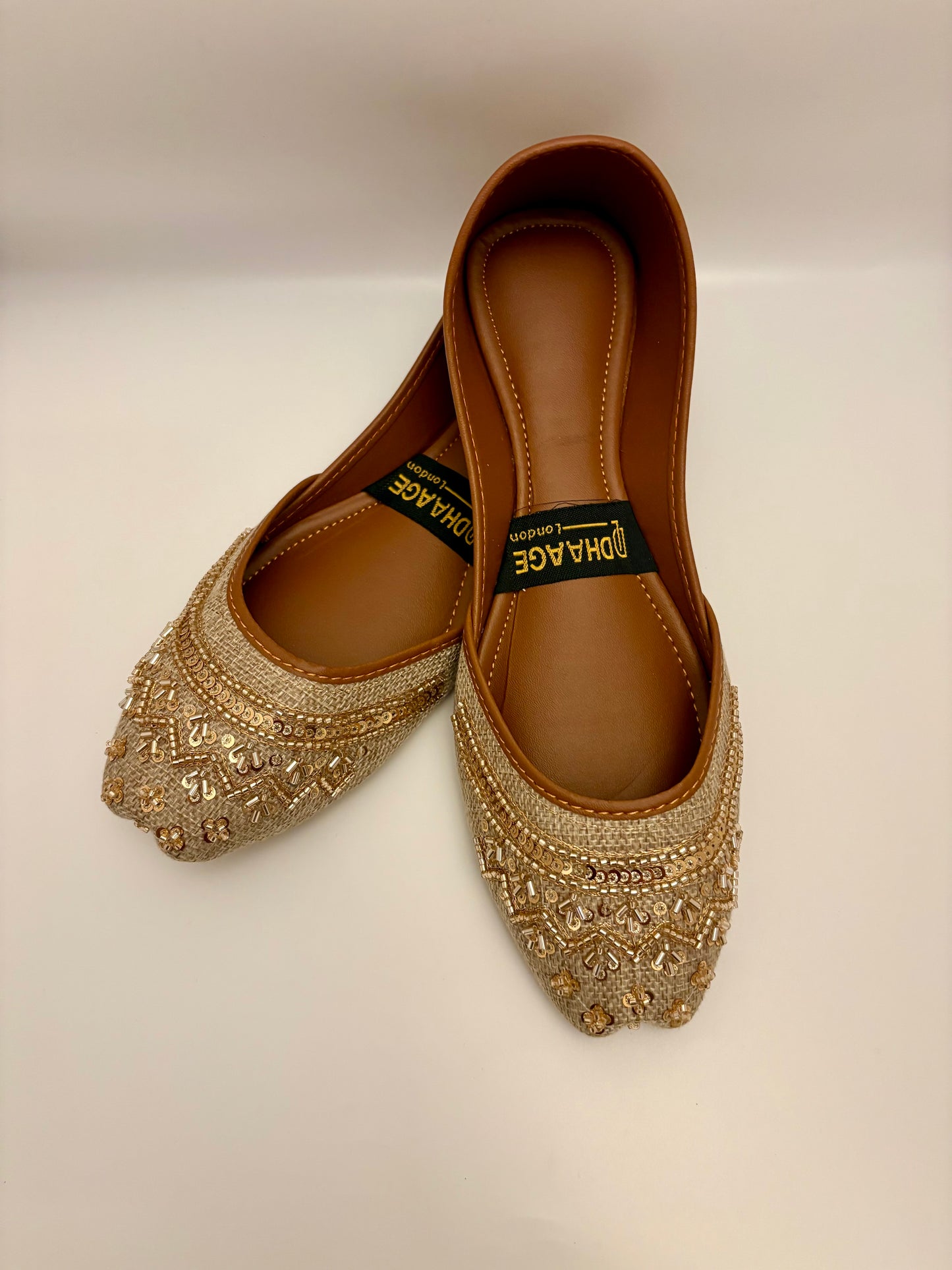 282-Handmade Women’s Light Beige Sand Khussa – Traditional Jutti – Available size: UK 4,5,6,7,8