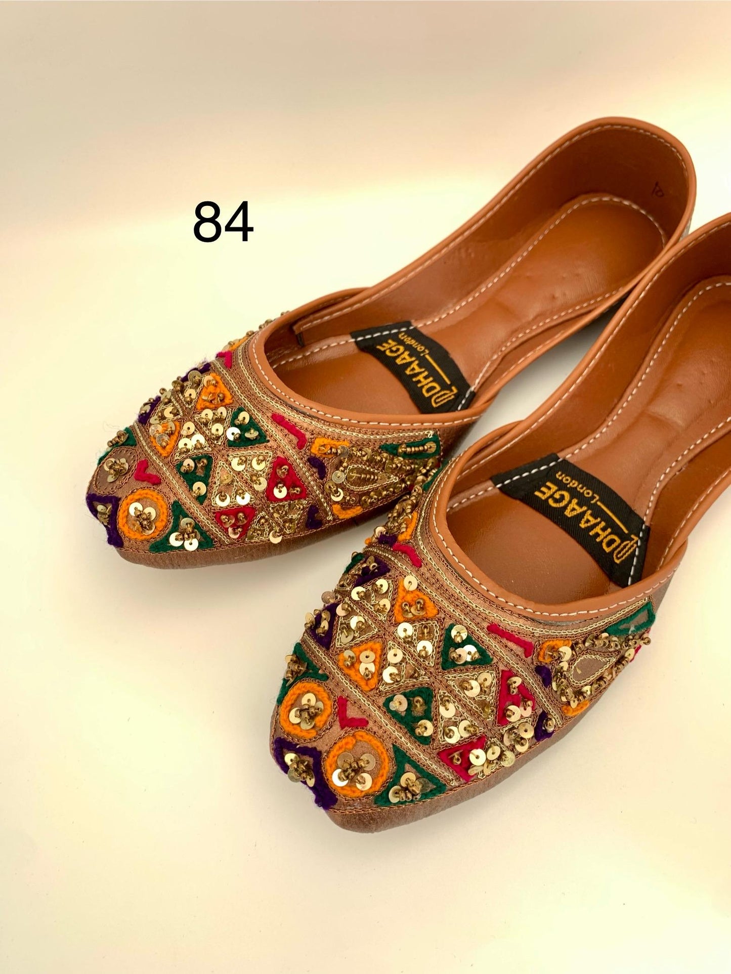 84-Handmade Women’s brown shade Khussa – Traditional Jutti – Available size: UK 4