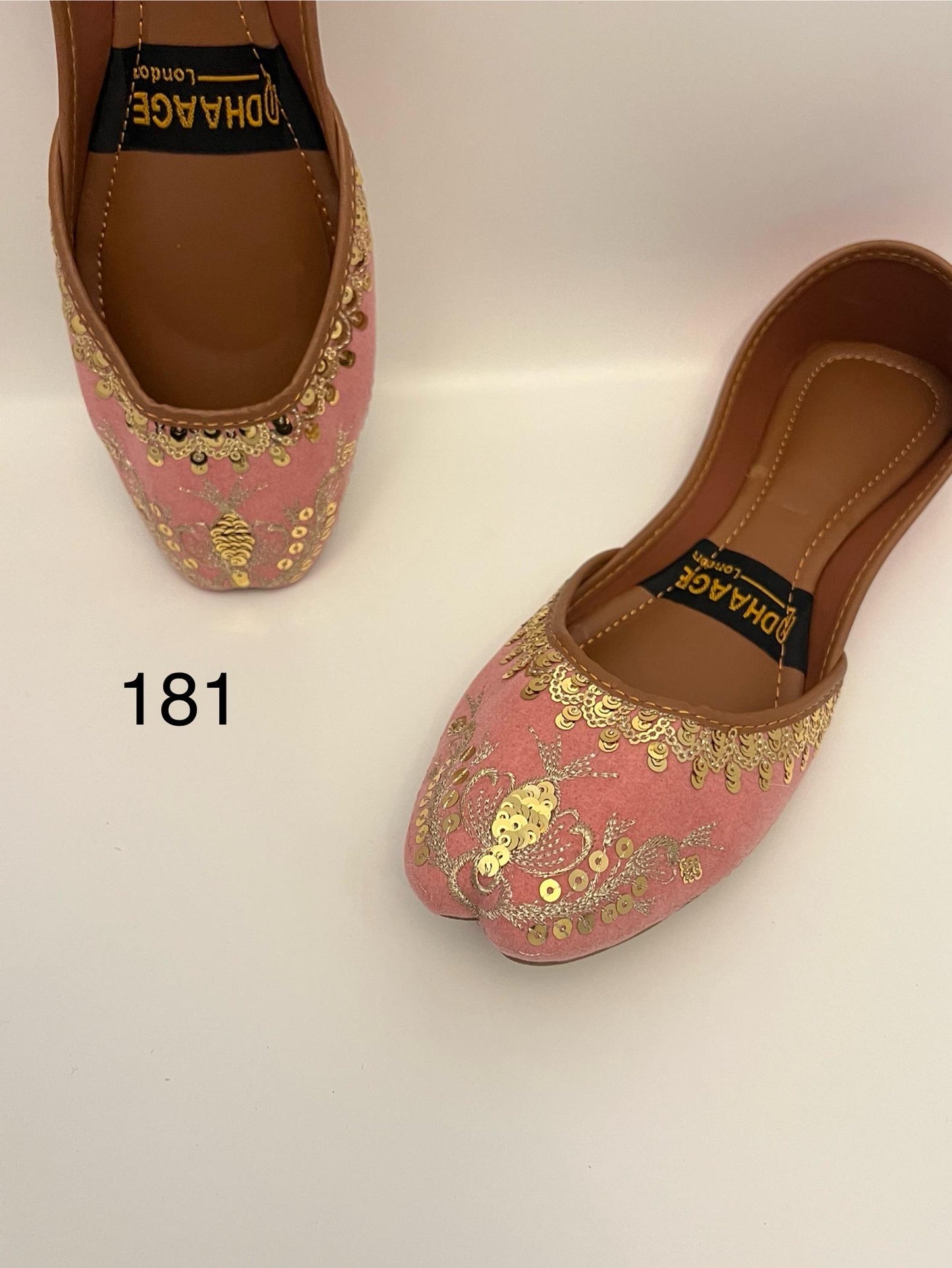 181-Handmade Women’s Pink Khussa – Traditional Jutti – Available size: UK 6,7