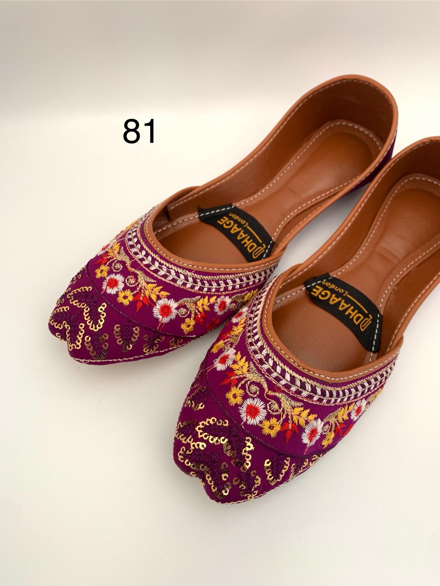 81-Handmade Women’s Purple Khussa – Traditional Jutti – Available size: UK 5,6,7