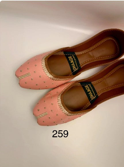 259-Handmade Women’s Pink Khussa – Traditional Jutti – Available size: UK 3,4,5,6,7,8