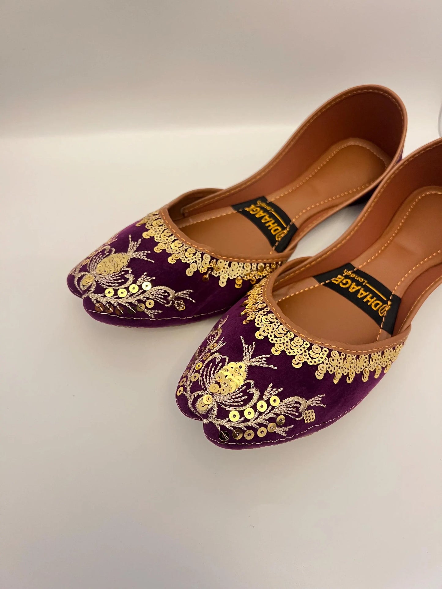 178-Handmade Women’s Purple Khussa – Traditional Jutti – Available size: UK 4,5,7,8