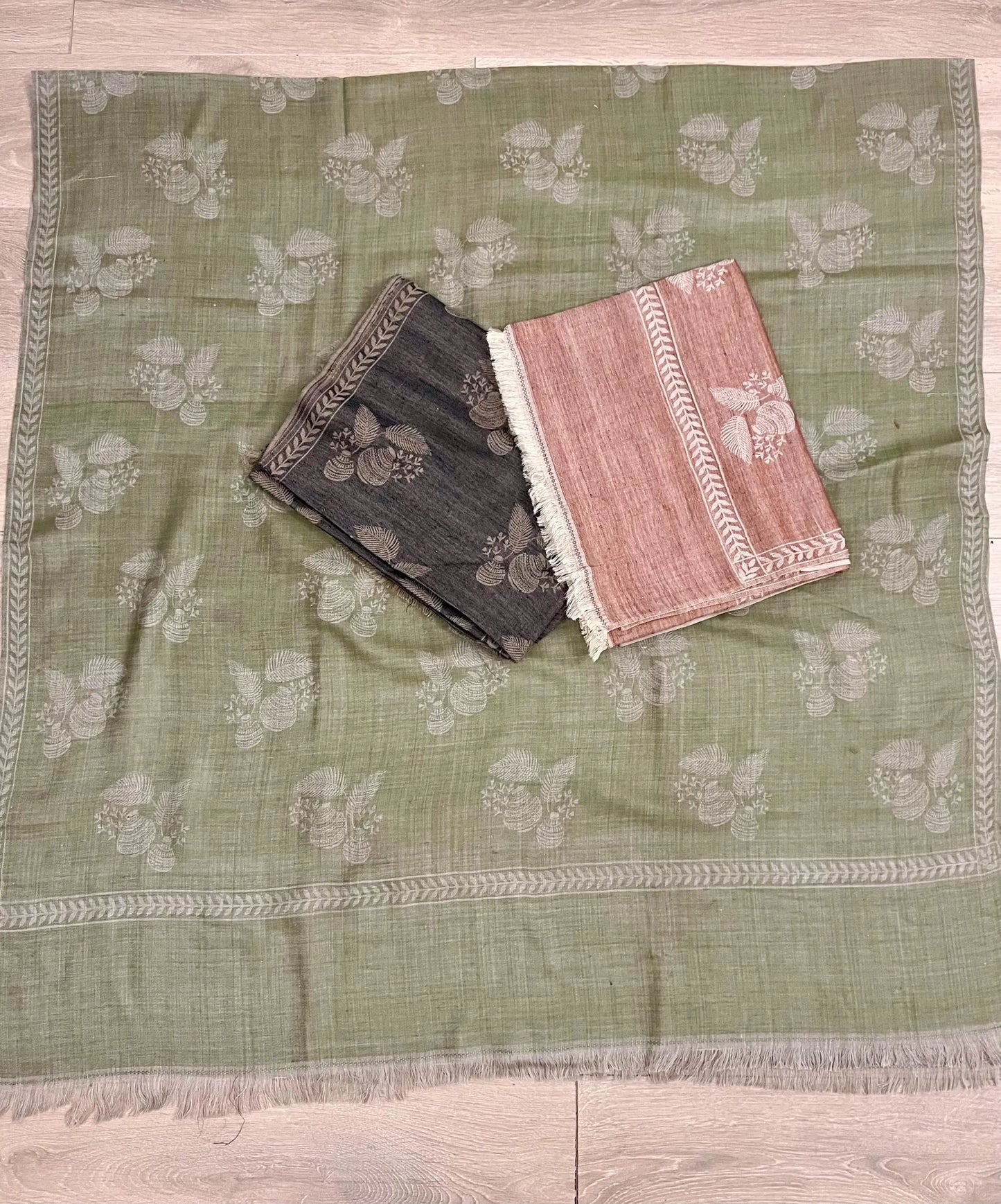 Embroidered Pashmina Shawl, Soft Floral Wrap, Elegant Ladies Scarf, 14
