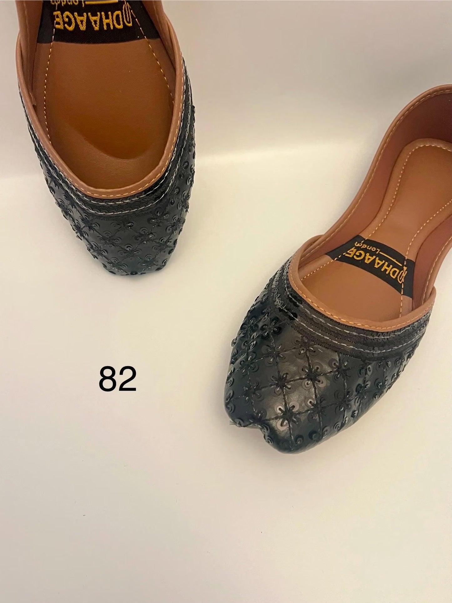 182-Handmade Women’s Black Khussa – Traditional Jutti – Available size: UK 4,5,6,7