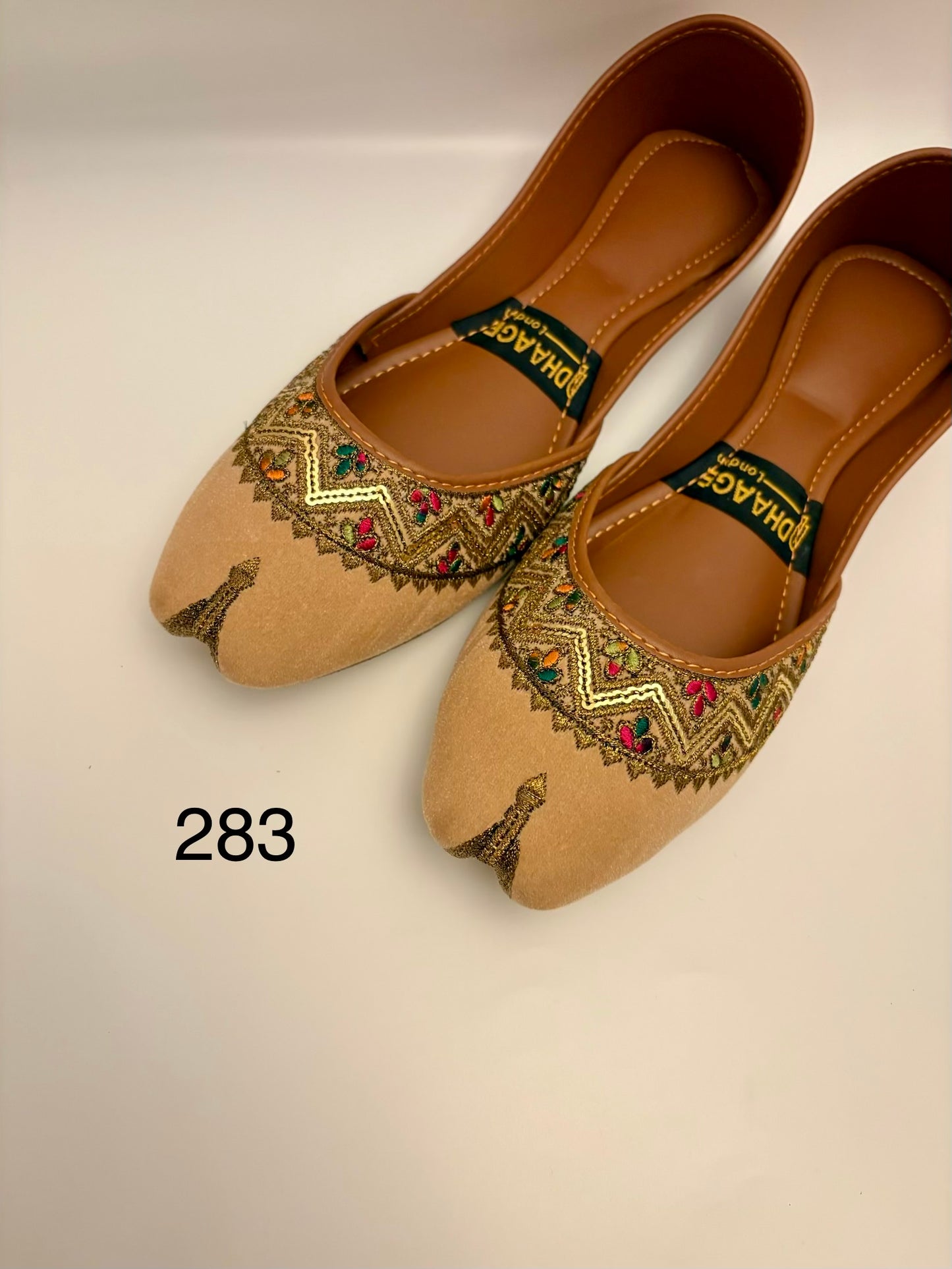 283-Handmade Women’s Light Camel Khussa – Traditional Jutti – Available size: UK 4,5,7