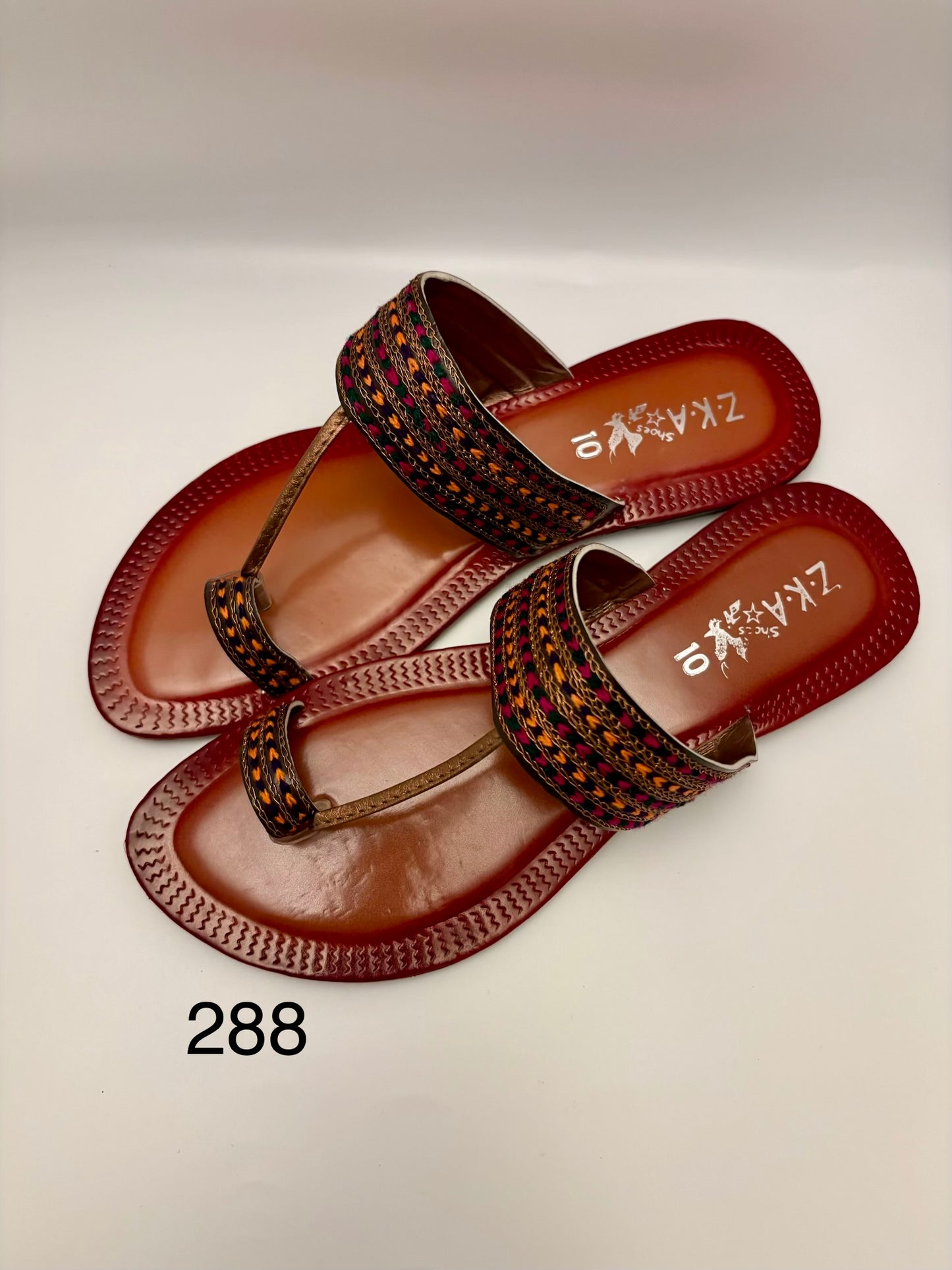 288/Women’s Handmade Kolhapuri Chappal – Traditional Leather Flat Sandals-Available Sizes: UK 3,4,5,6,7,8
