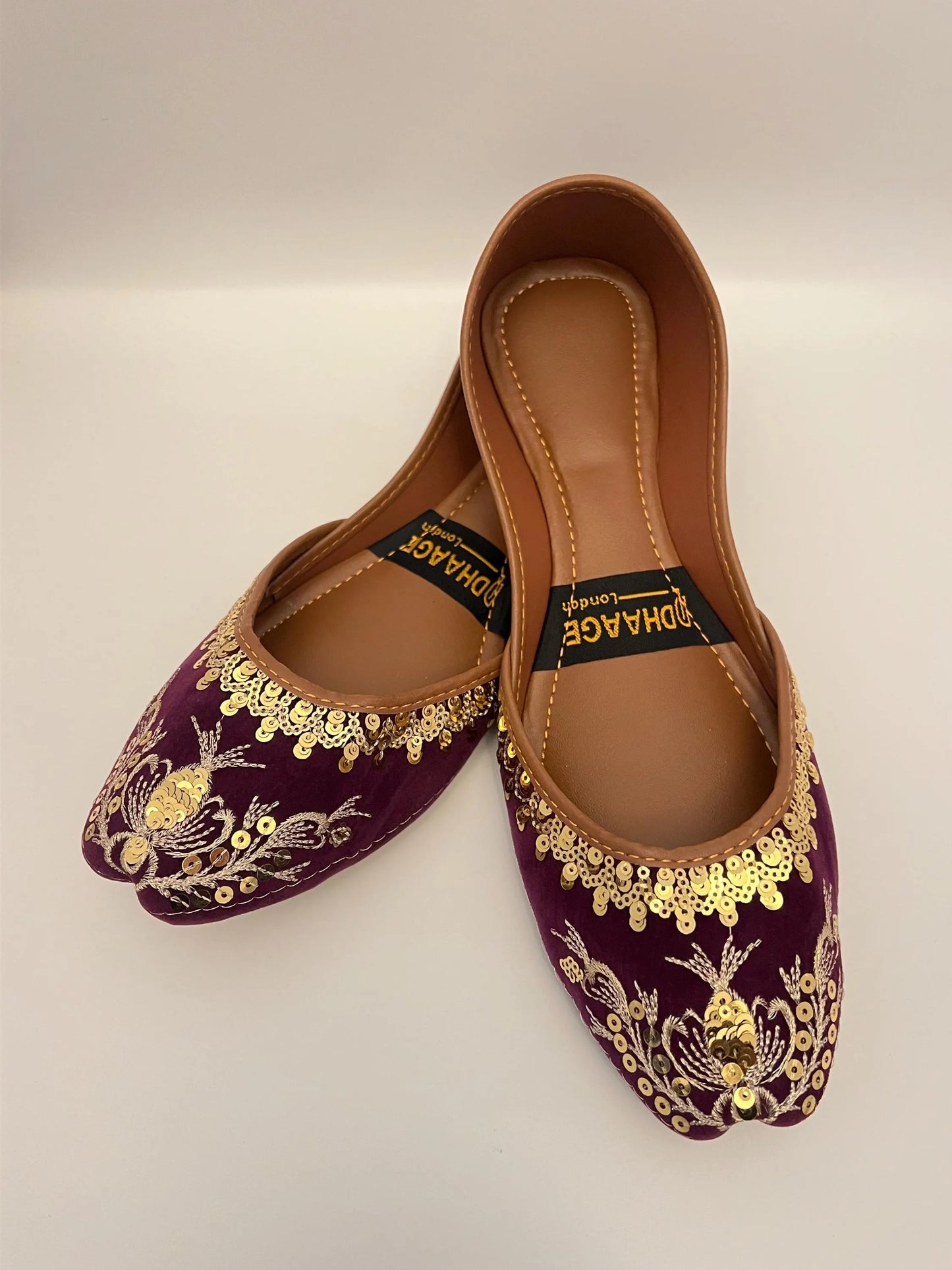 178-Handmade Women’s Purple Khussa – Traditional Jutti – Available size: UK 4,5,7,8