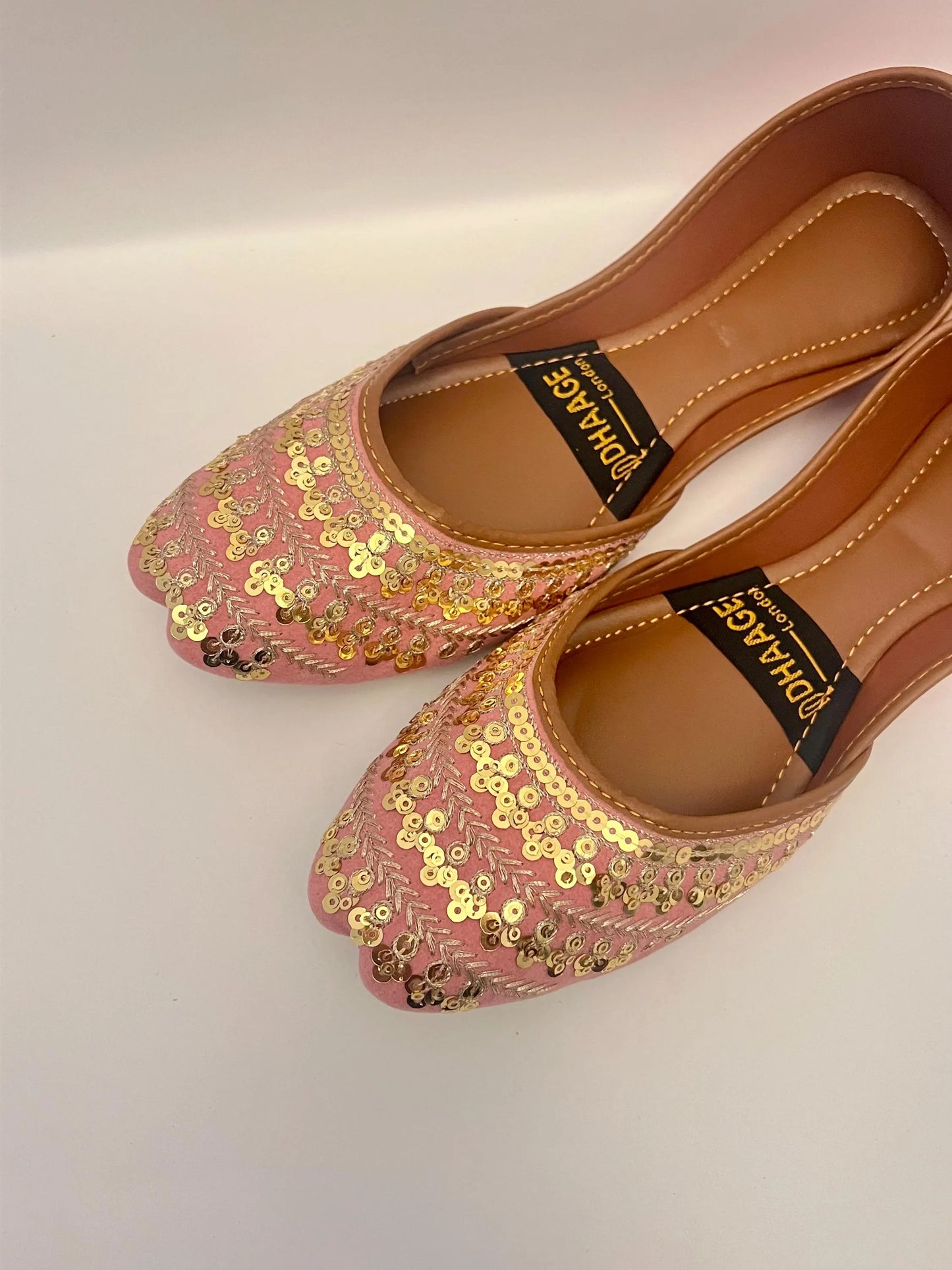 183-Handmade Women’s Pink Khussa – Traditional Jutti – Available size: UK 4,5,6,7,8