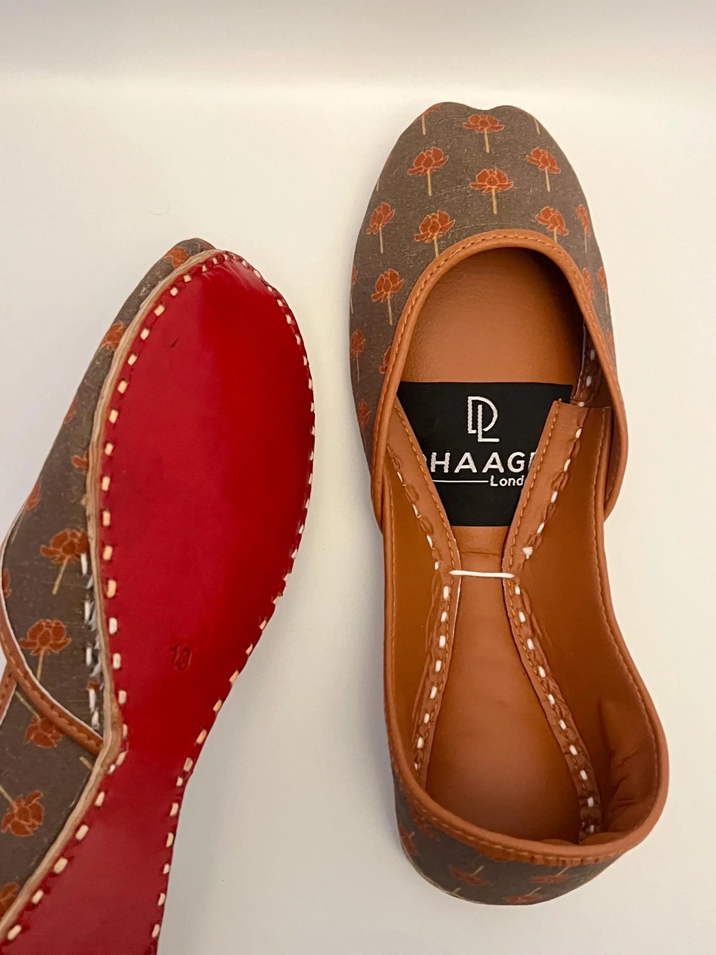 257-Handmade Leather Khussa/Jutti  (Brownish Grey Colour) – Available sizes: UK 5,6,7,8