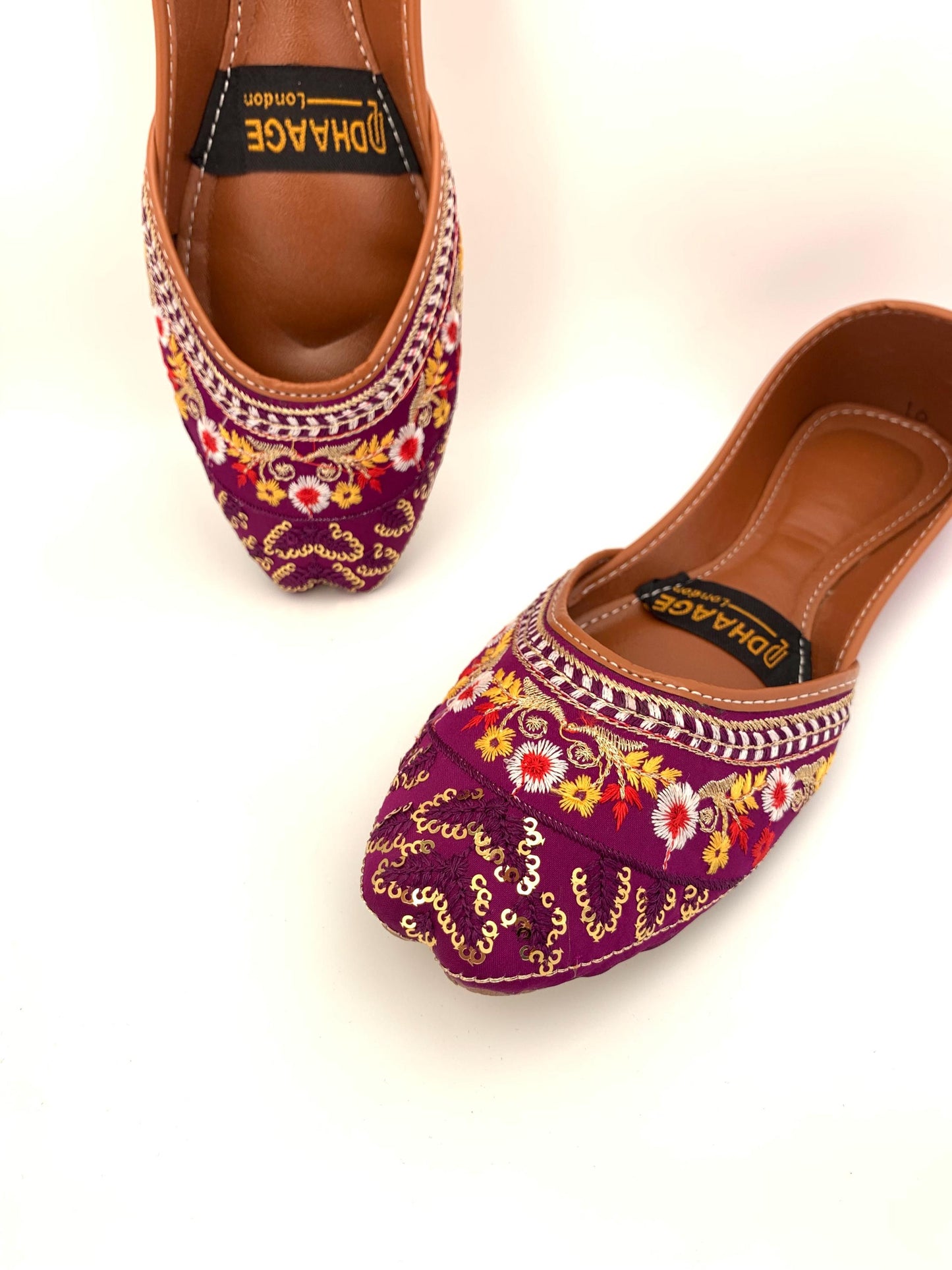 81-Handmade Women’s Purple Khussa – Traditional Jutti – Available size: UK 5,6,7