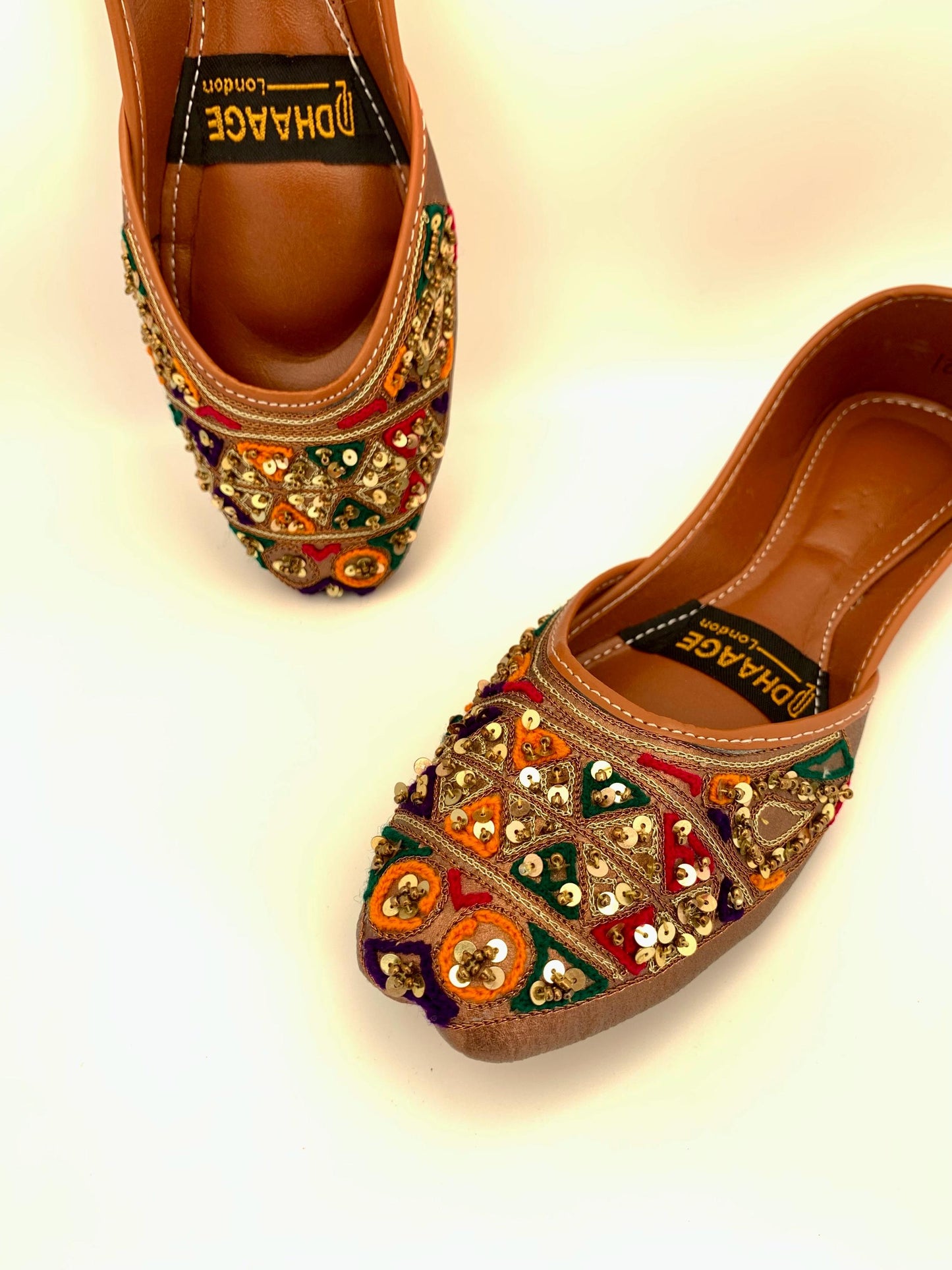 84-Handmade Women’s brown shade Khussa – Traditional Jutti – Available size: UK 4