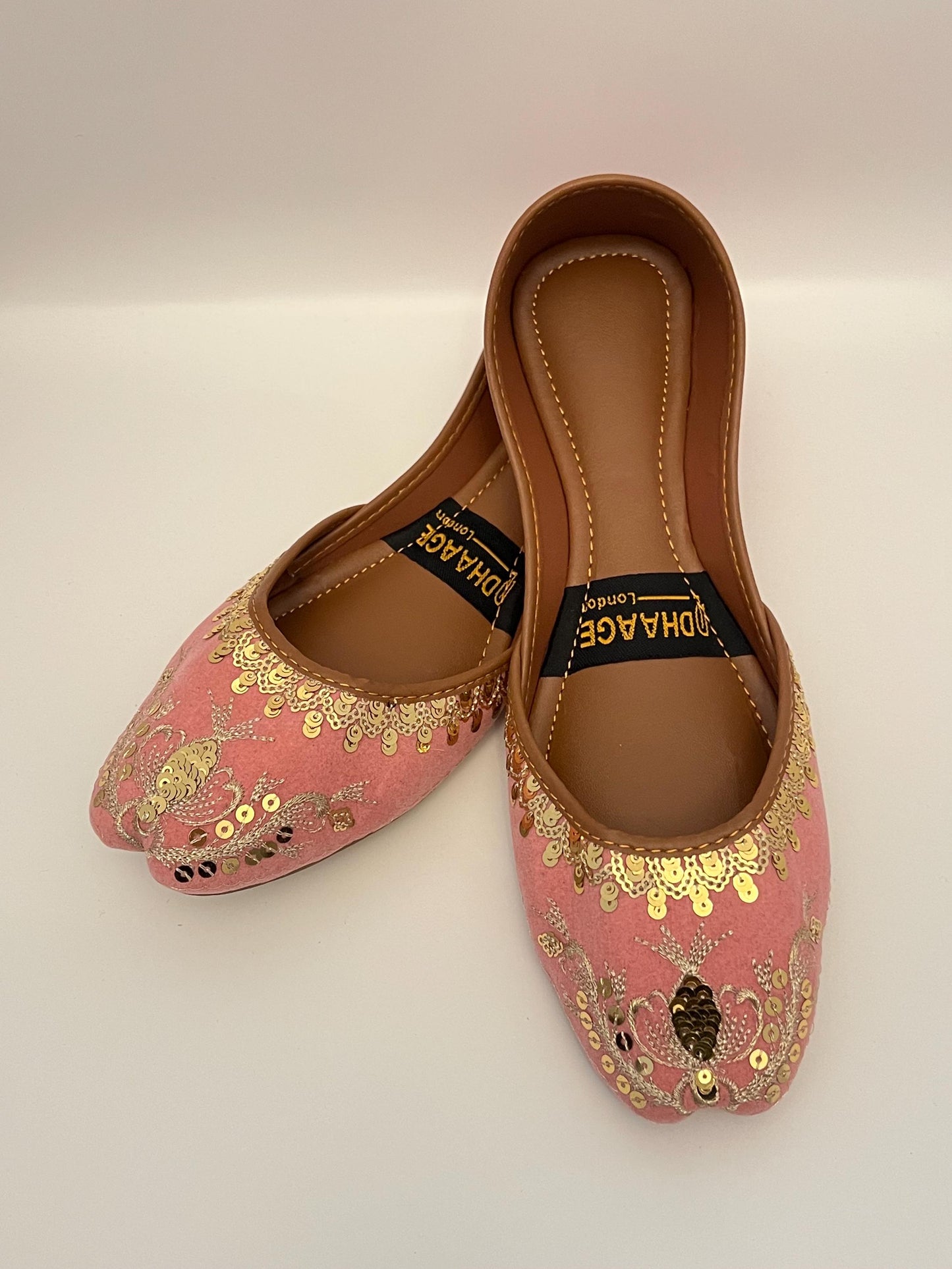 181-Handmade Women’s Pink Khussa – Traditional Jutti – Available size: UK 6,7