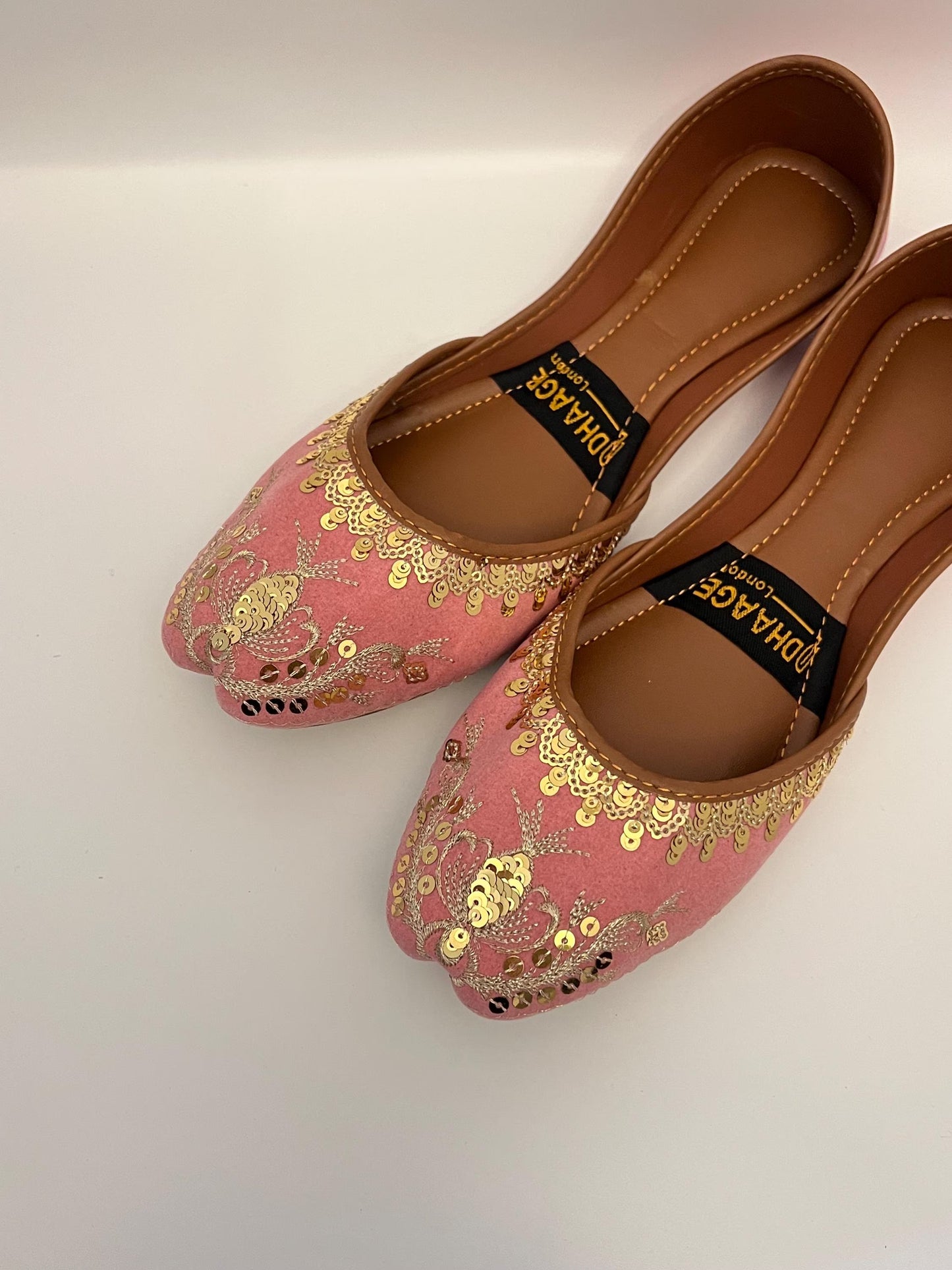 181-Handmade Women’s Pink Khussa – Traditional Jutti – Available size: UK 6,7