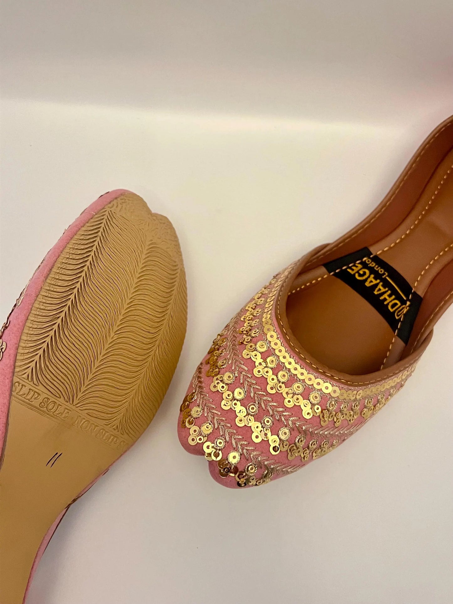 183-Handmade Women’s Pink Khussa – Traditional Jutti – Available size: UK 4,5,6,7,8