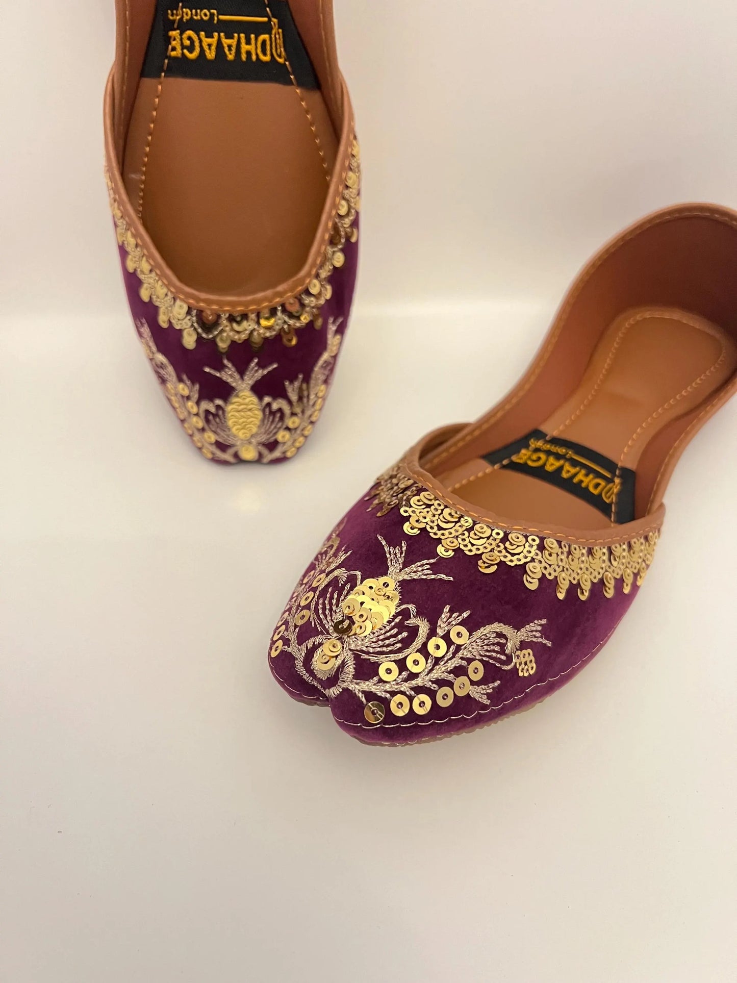 178-Handmade Women’s Purple Khussa – Traditional Jutti – Available size: UK 4,5,7,8