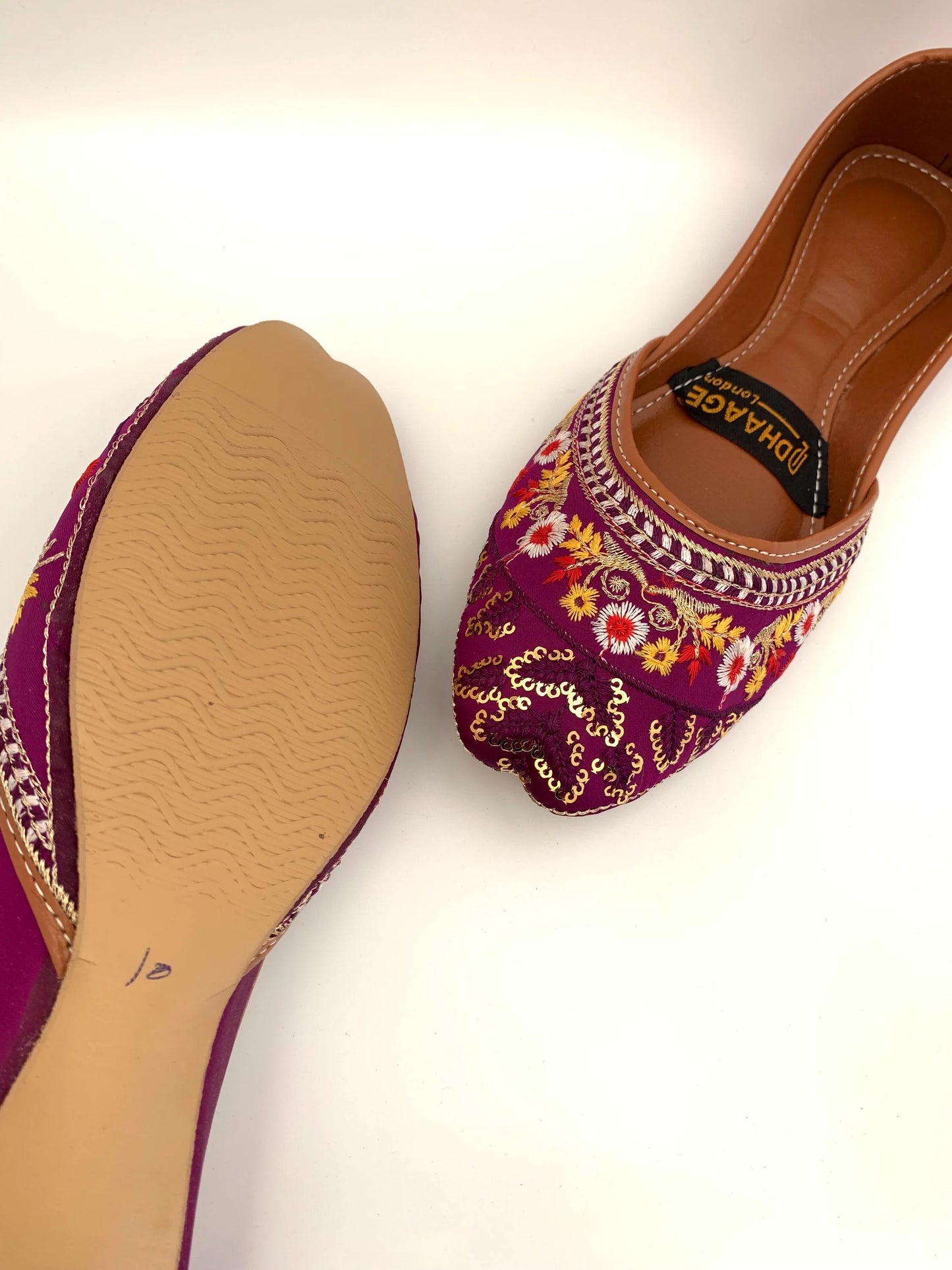 81-Handmade Women’s Purple Khussa – Traditional Jutti – Available size: UK 5,6,7