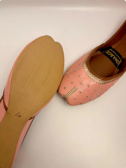 259-Handmade Women’s Pink Khussa – Traditional Jutti – Available size: UK 3,4,5,6,7,8