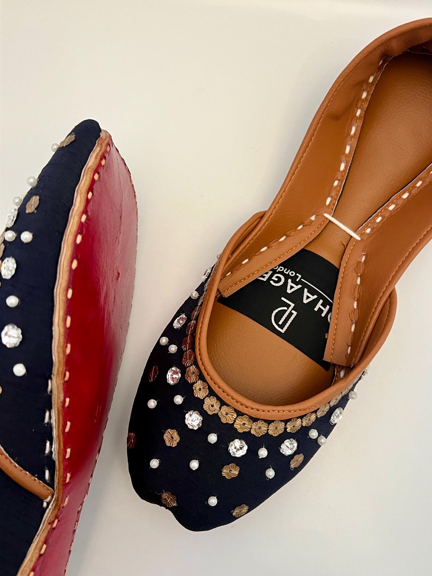 250-Handmade Leather Khussa/Jutti Black– Available sizes: UK 5,6