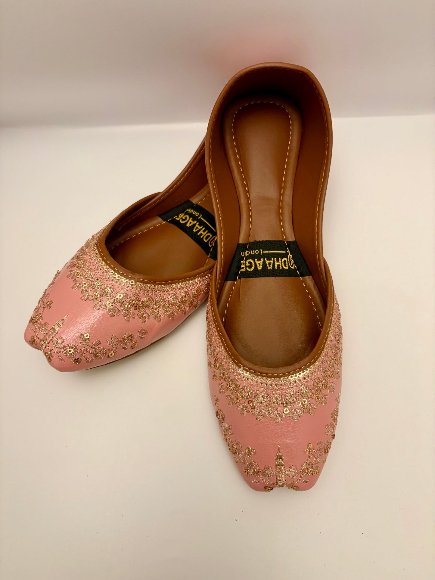 331-Handmade Women’s Pink Khussa – Traditional Jutti – Available size: UK 4,5,6,7,8