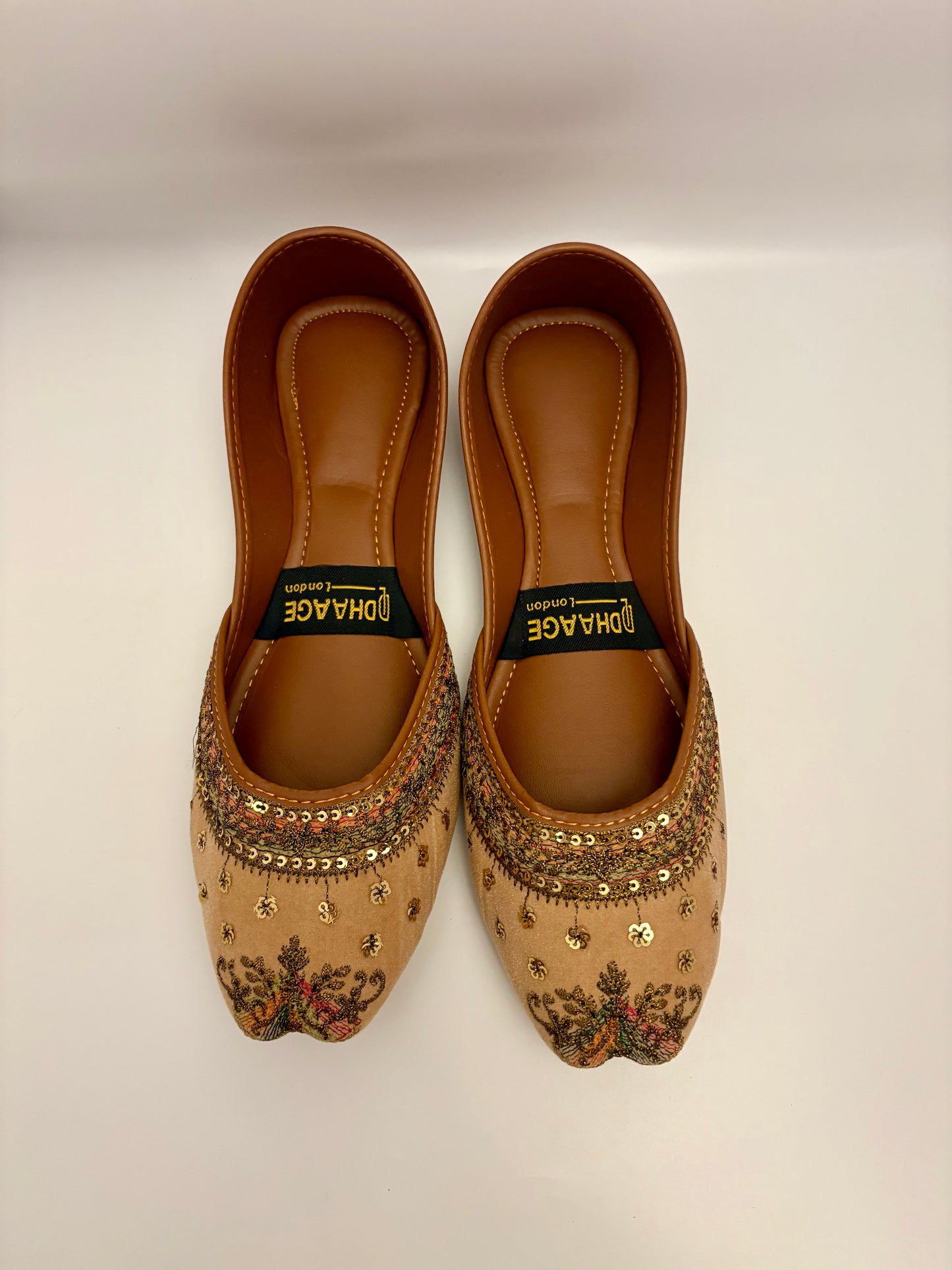 284-Handmade Women’s Light Camel Khussa – Traditional Jutti – Available size: UK 4,5,7,8