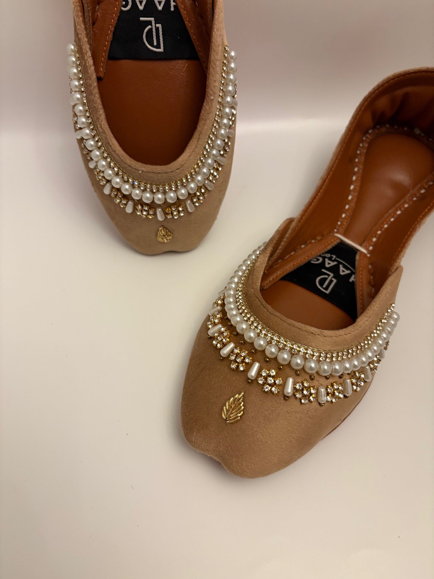 278-Handmade Leather Khussa/Jutti Camel Brown – Available sizes: UK 7