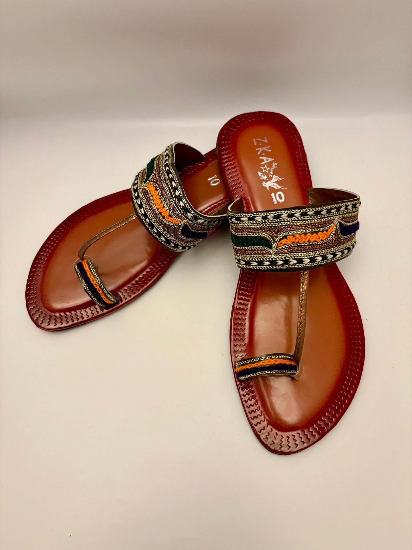 291/Women’s Handmade Kolhapuri Chappal – Traditional Leather Flat Sandals-Available Sizes: UK 3,4,5,6,7,8