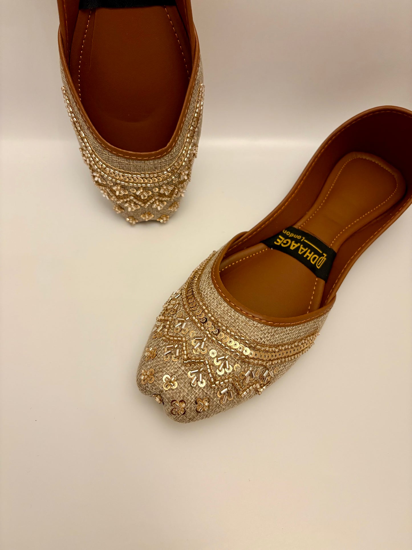 282-Handmade Women’s Light Beige Sand Khussa – Traditional Jutti – Available size: UK 4,5,6,7,8