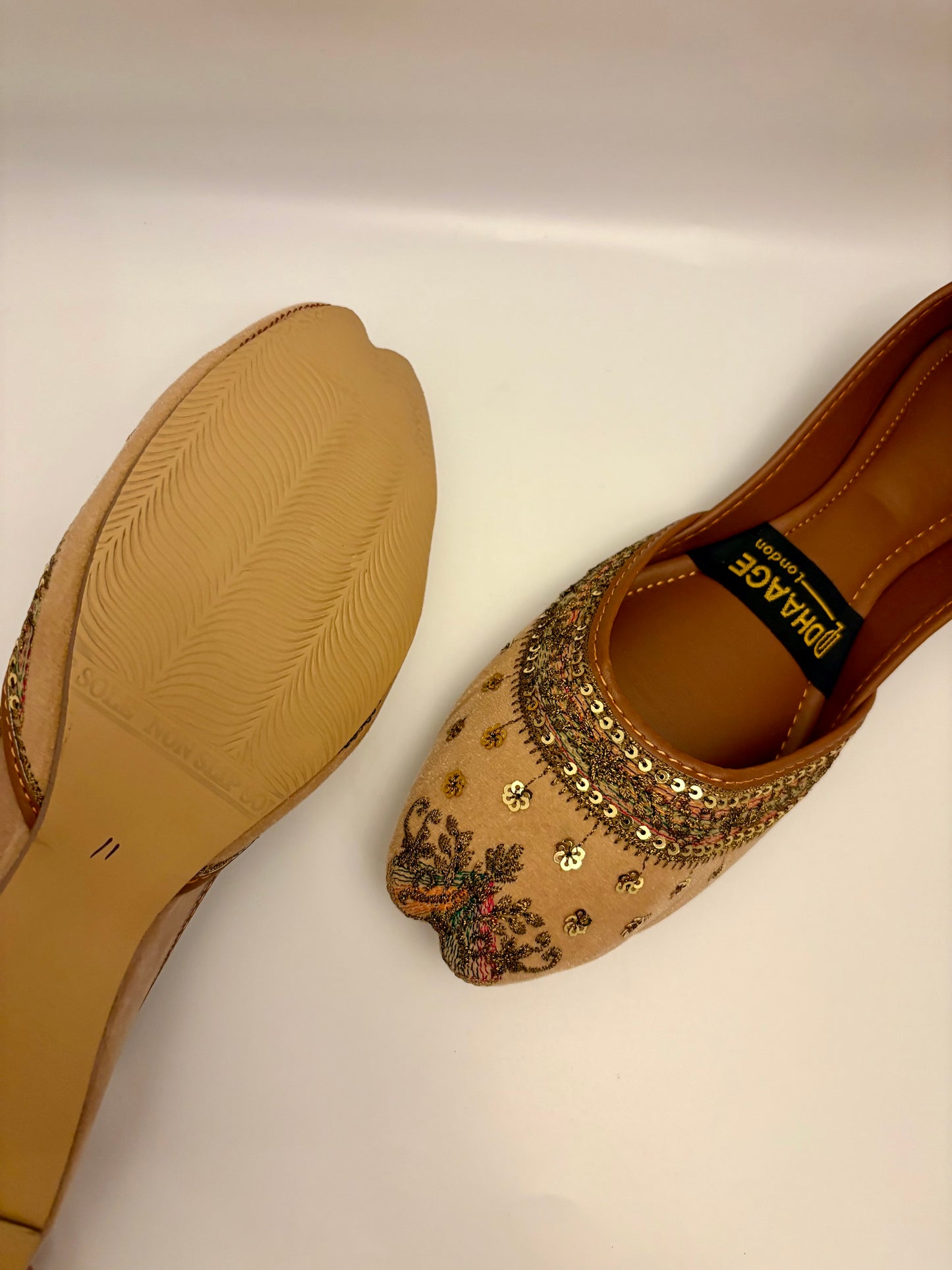 284-Handmade Women’s Light Camel Khussa – Traditional Jutti – Available size: UK 4,5,7,8