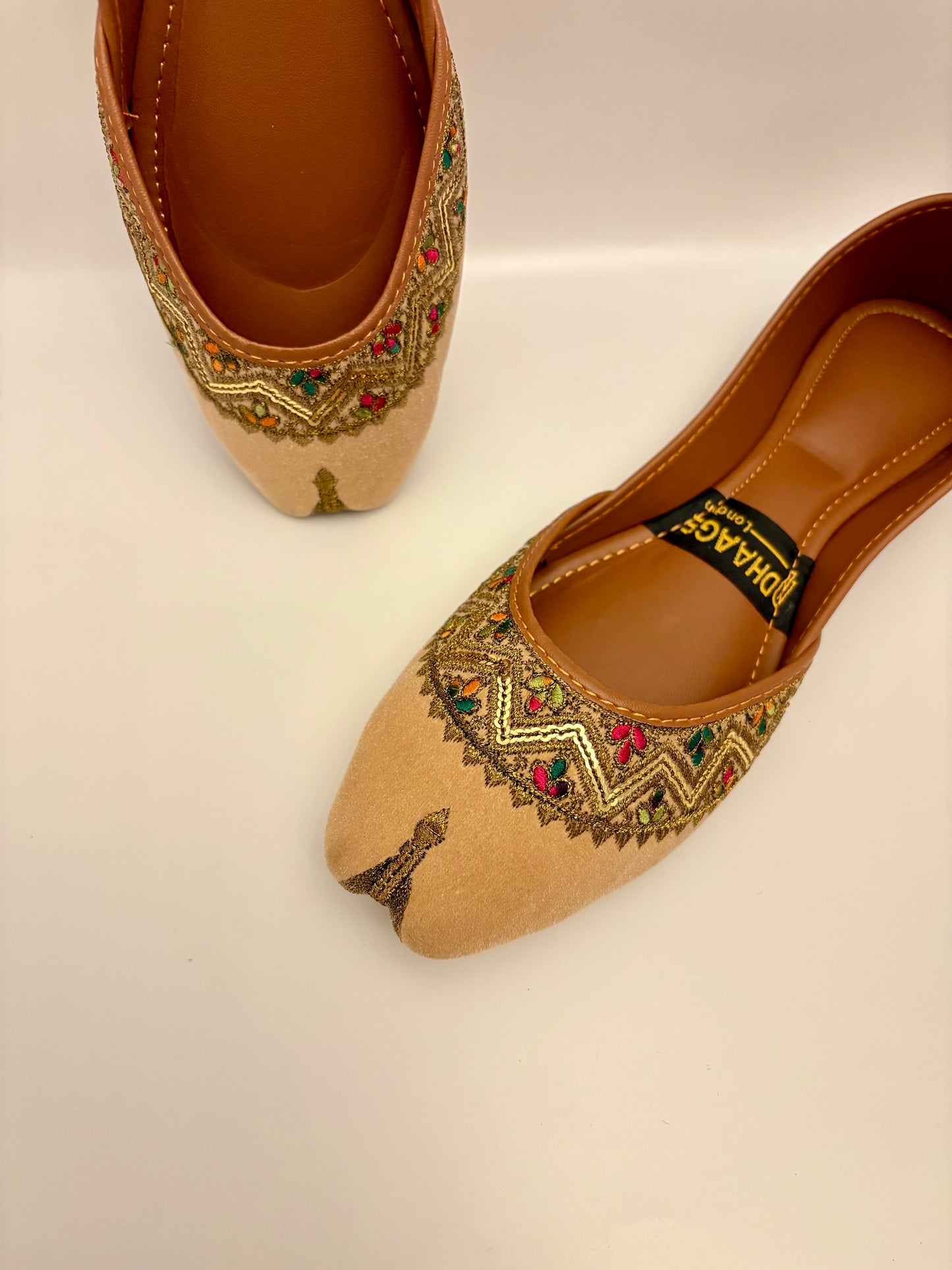283-Handmade Women’s Light Camel Khussa – Traditional Jutti – Available size: UK 4,5,7