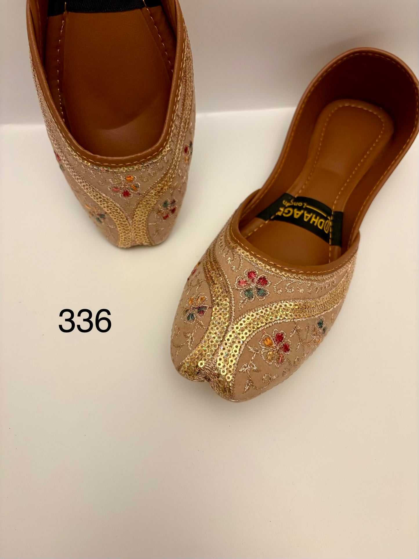 336-Handmade Women’s Camel Gold Khussa – Traditional Jutti – Available size: UK 4,5,6,7,8 (Copy)