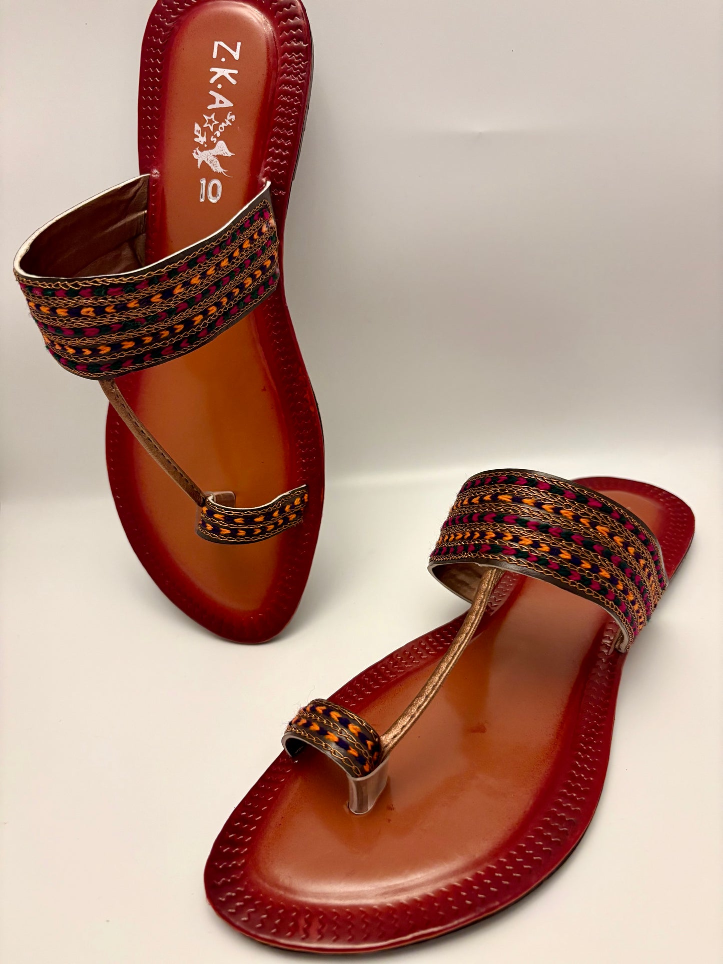 288/Women’s Handmade Kolhapuri Chappal – Traditional Leather Flat Sandals-Available Sizes: UK 3,4,5,6,7,8