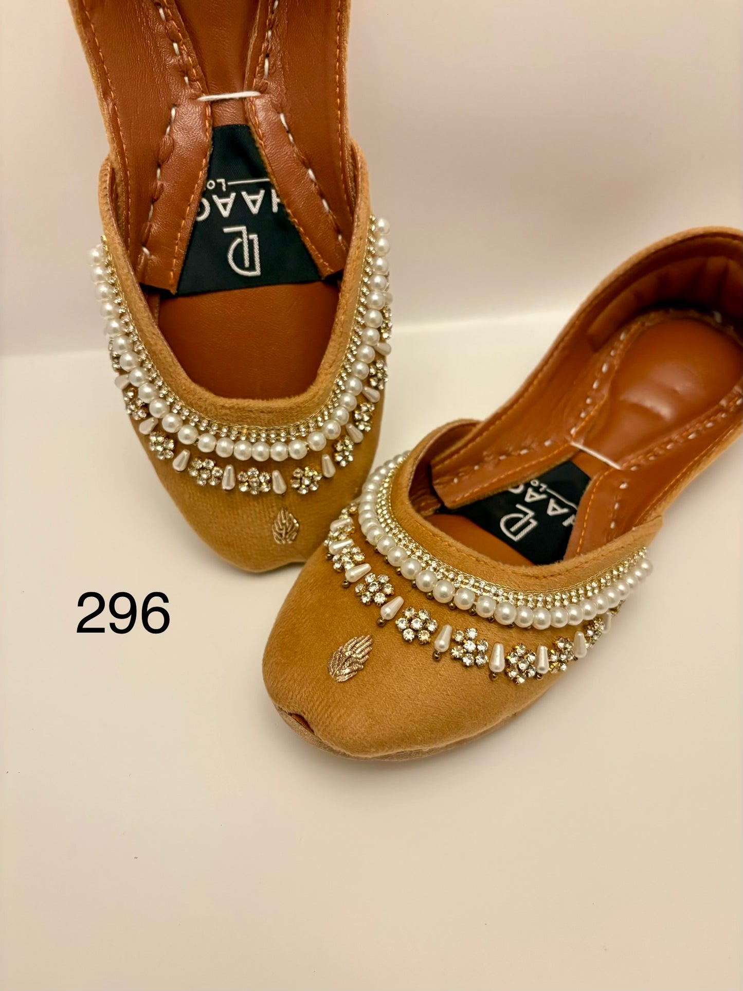 296-Handmade Leather/Velvet Khussa/Jutti -Mustard Gold– Available sizes: UK 5,6,7,8