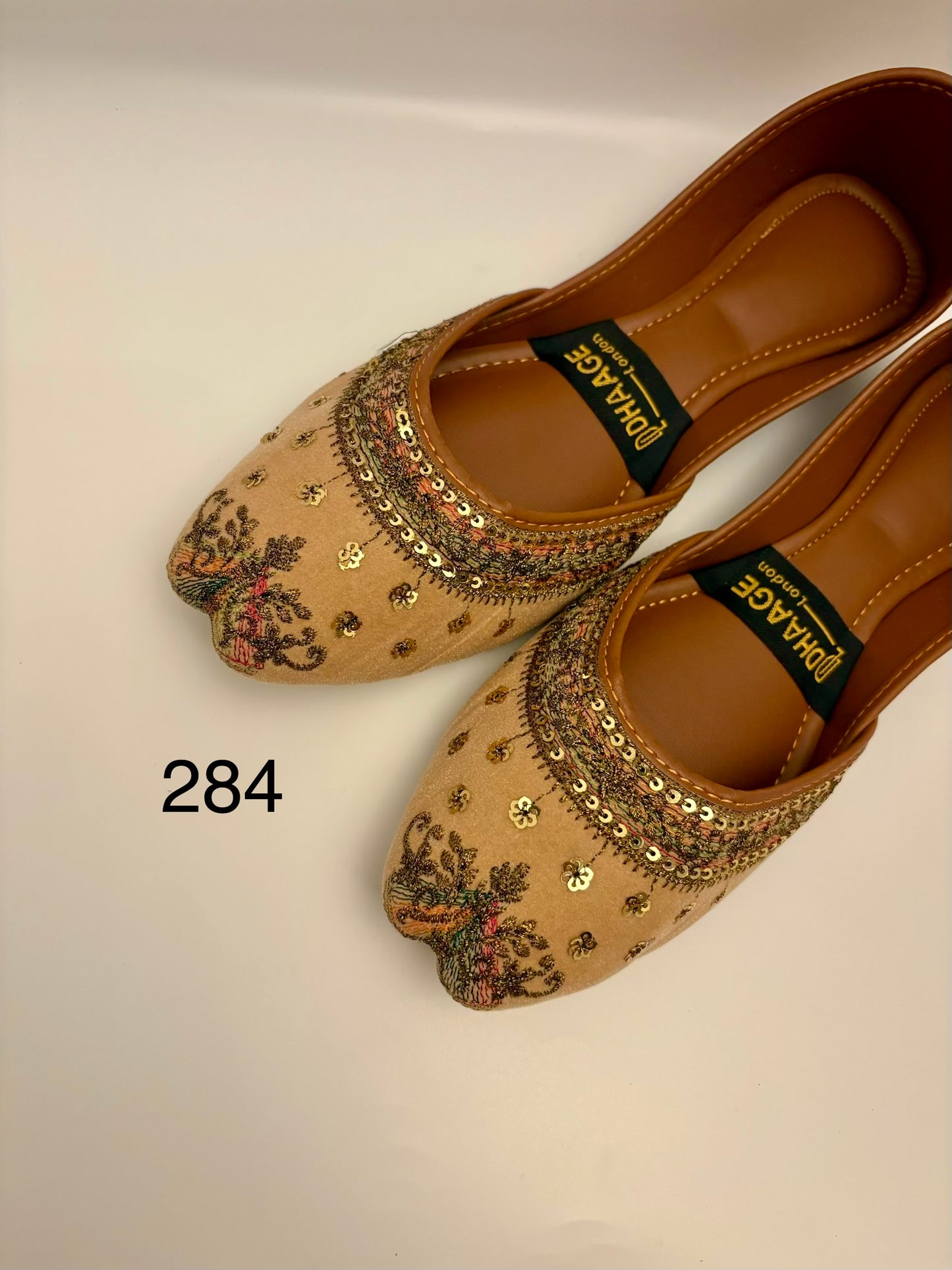 284-Handmade Women’s Light Camel Khussa – Traditional Jutti – Available size: UK 4,5,7,8